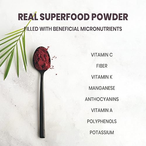 Miniatura 9 de Polvo de frambuesa y mora liofilizada, 3.5 onzas, 100% natural, sin OMG, vegano, extracto de mora nórdica, antioxidante liofilizado, concentrado de