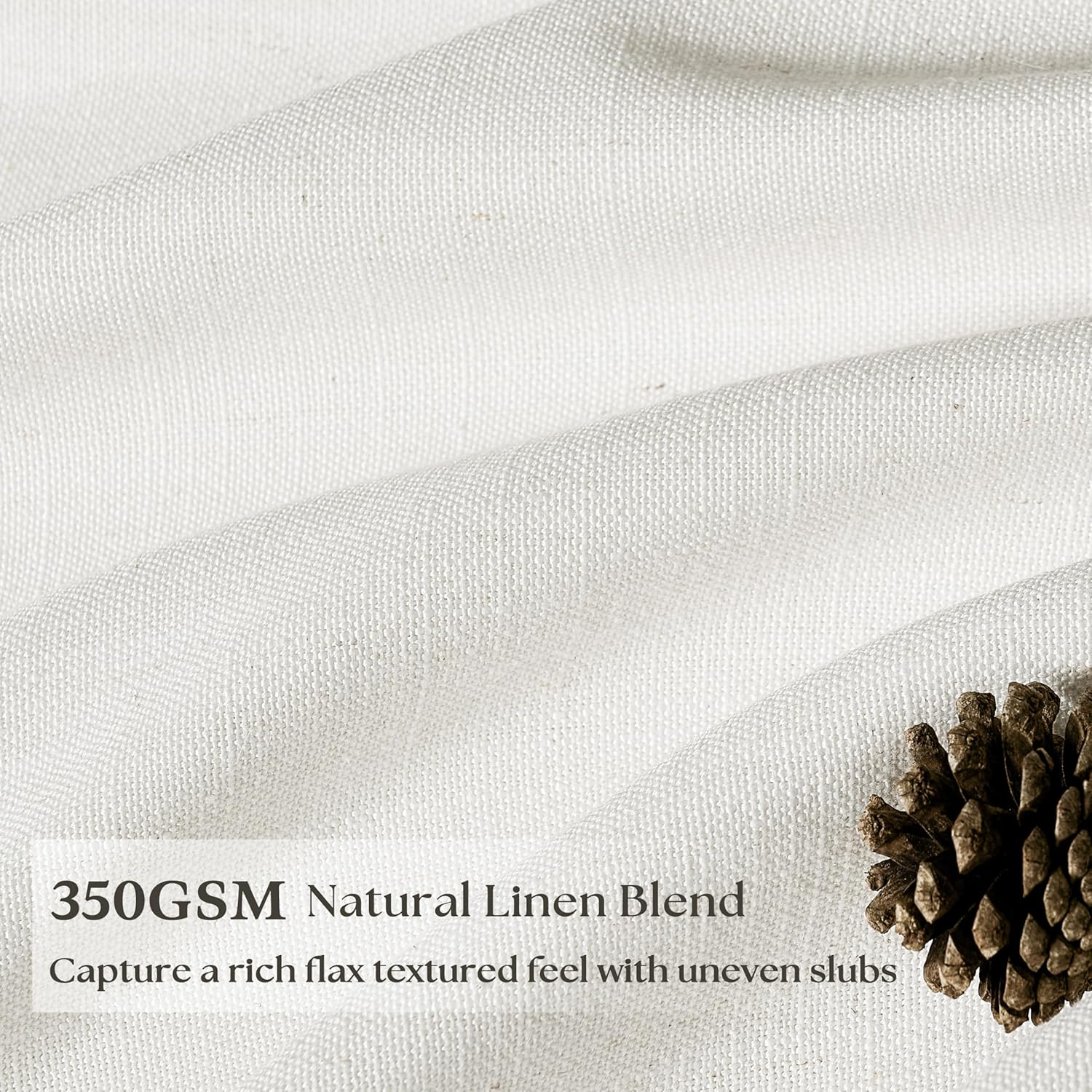 105 inch long curtains pinch pleat linen curtains for living room bedroom 2 panels natural flax linen textured light filtering semi sheer pinch pleated drapes back tab for window sliding glass door natural 40"w x 105"l (pack of 2)