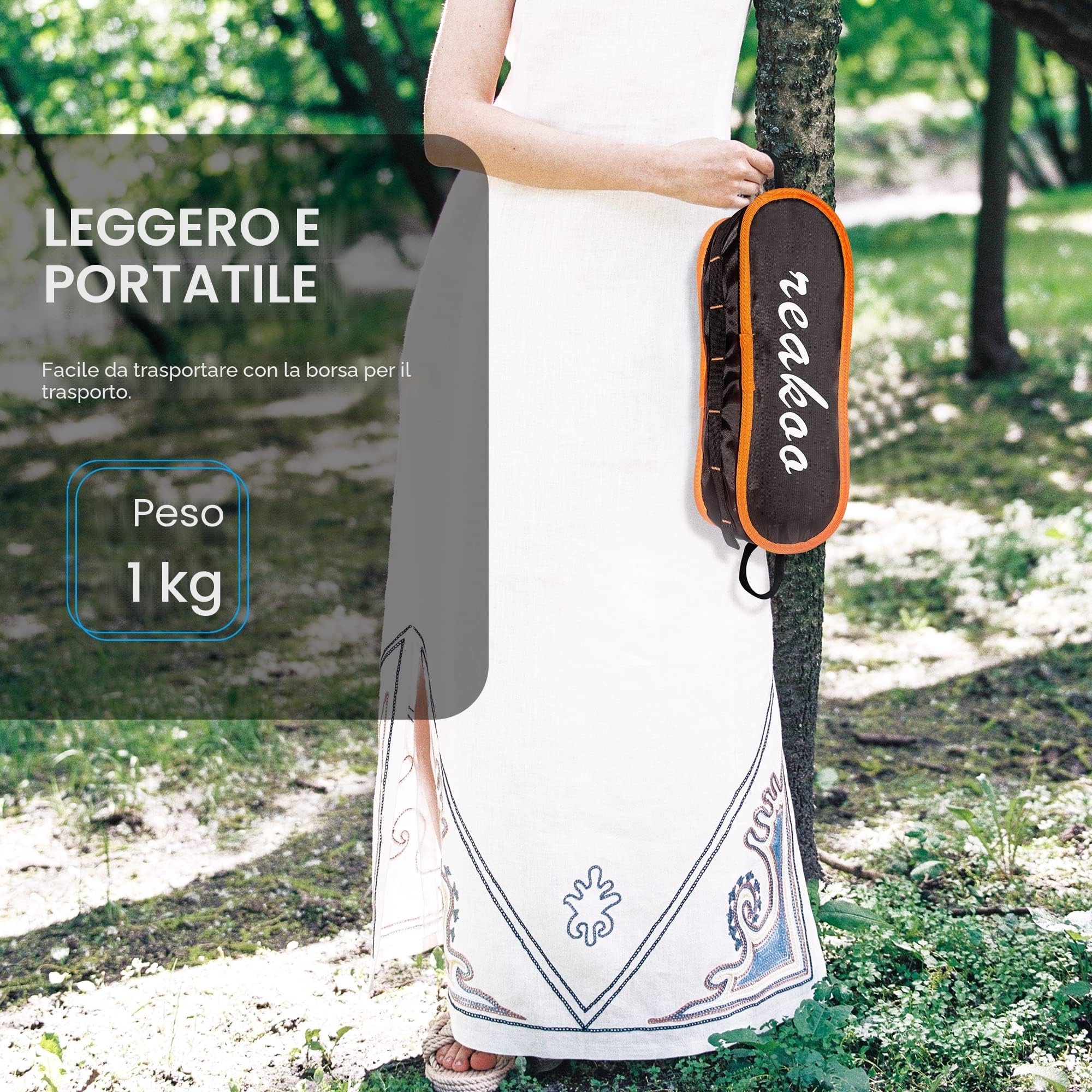 reakoo Sedie Campeggio Pieghevoli, Set da 2 Leggera Sedia da Campeggio, Sedia Pieghevole Portatile con Custodia Laterale, per Esterni, Picnic, Spiaggia, Giardino, Pesca, Festival