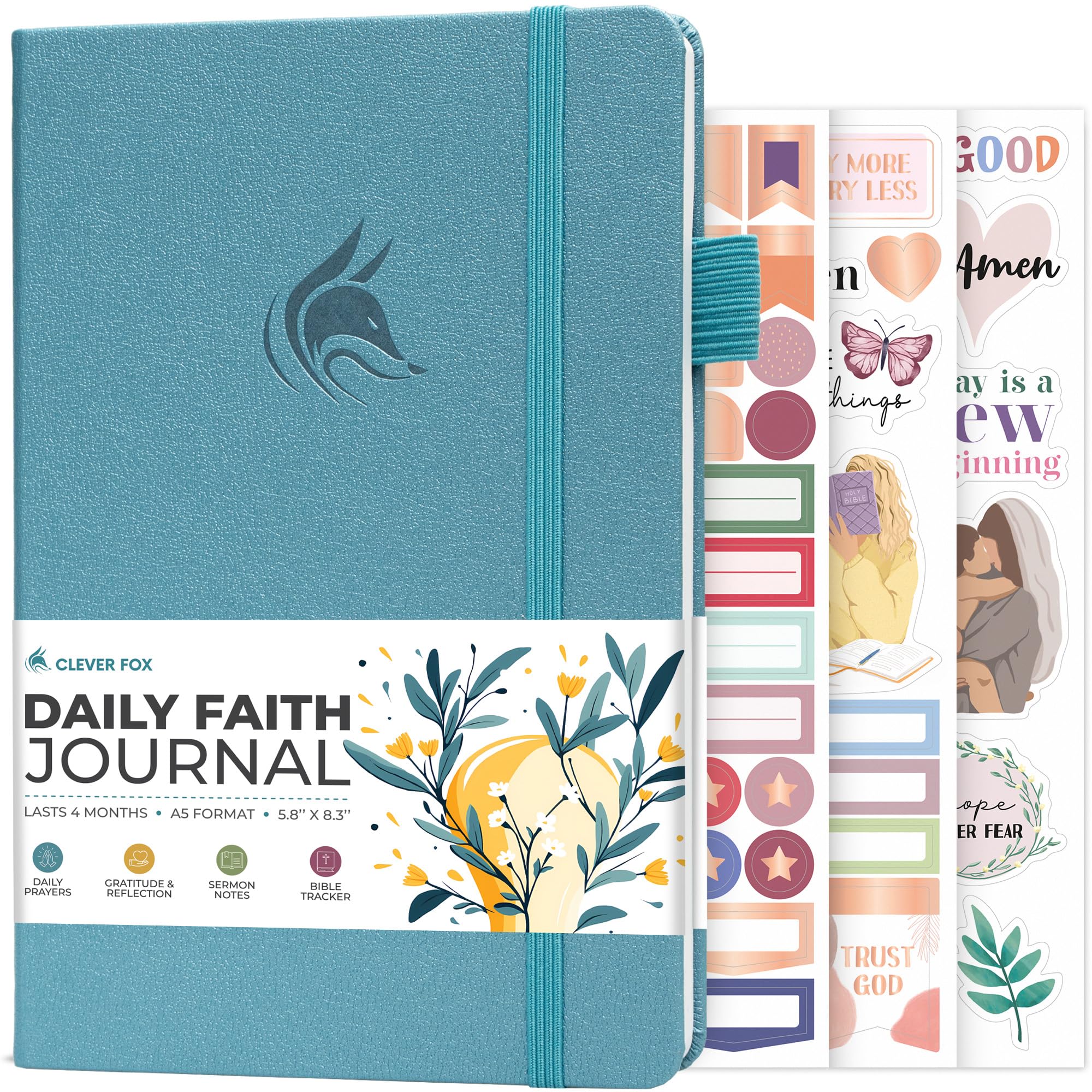Clever Fox Daily Faith Journal, Guided Prayer, Gratitude & Bible Study Notebook