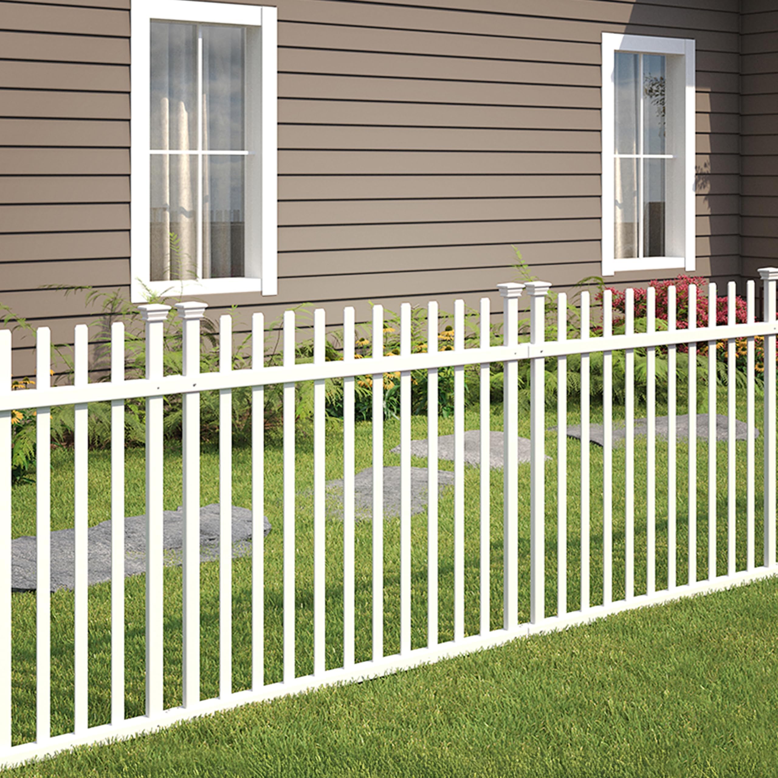 Zippity Outdoor Products Burbank No Dig ZP19057 Vinyl Fence, White