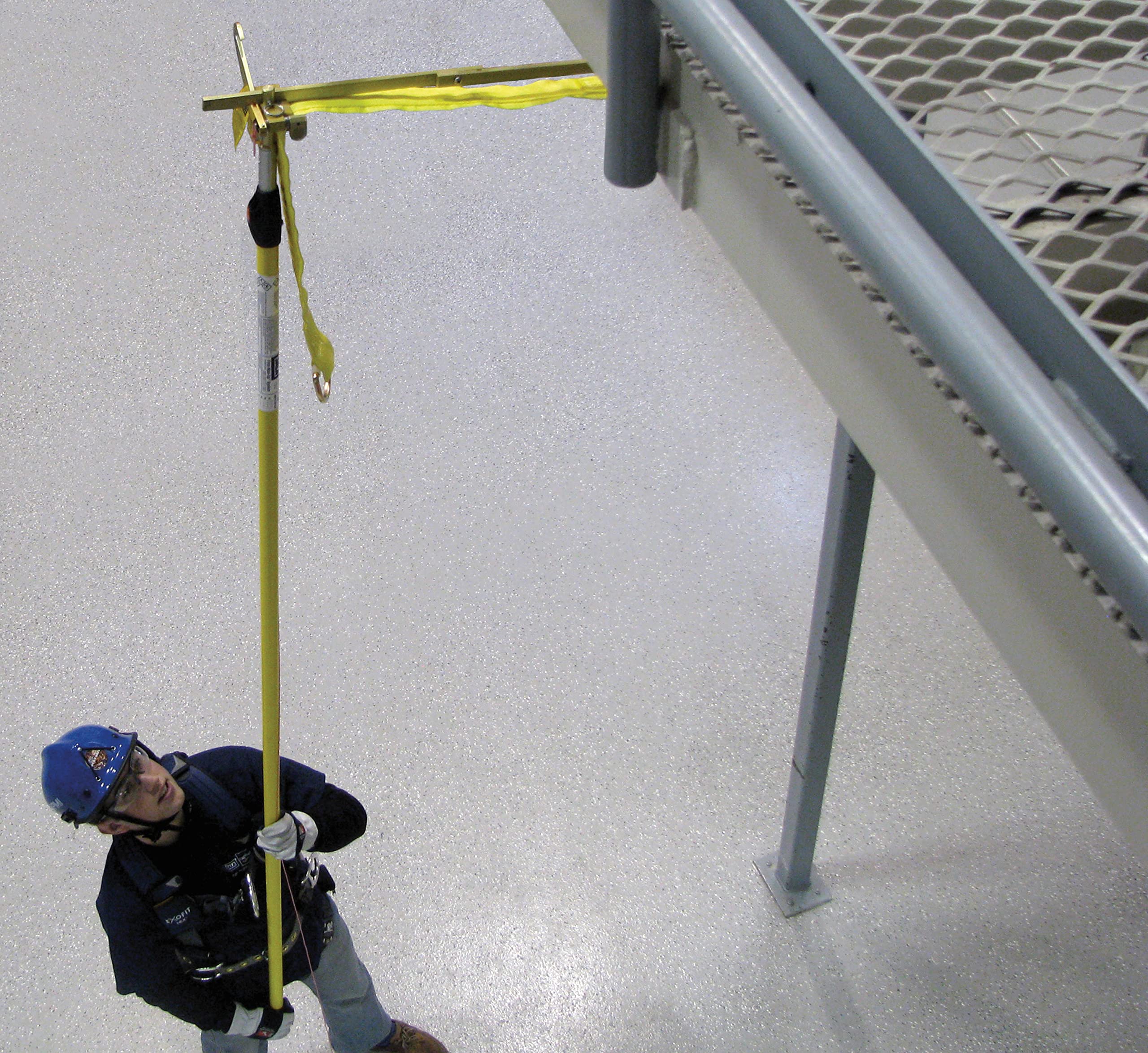 3M DBI-SALA First-Man-Up 2104527 Remote Anchor System, 6 to 12' Pole, Tie-Off Adaptor And Snap Hook Installation/Removal Tool, 3' Tie-Off Adaptor, Carrying Bag, Navy/Yellow