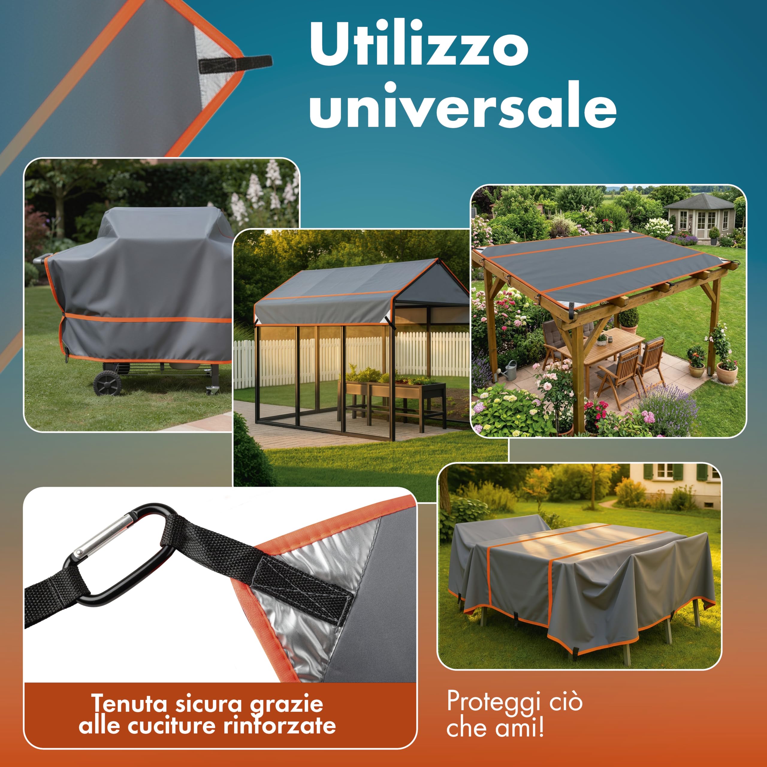 WALSER Protezione grandine camper/caravan Perma Protect, garage antigrandine misura universale, telo protezione veicolo ricreazionale - misura L (350 x 290 cm) grigio