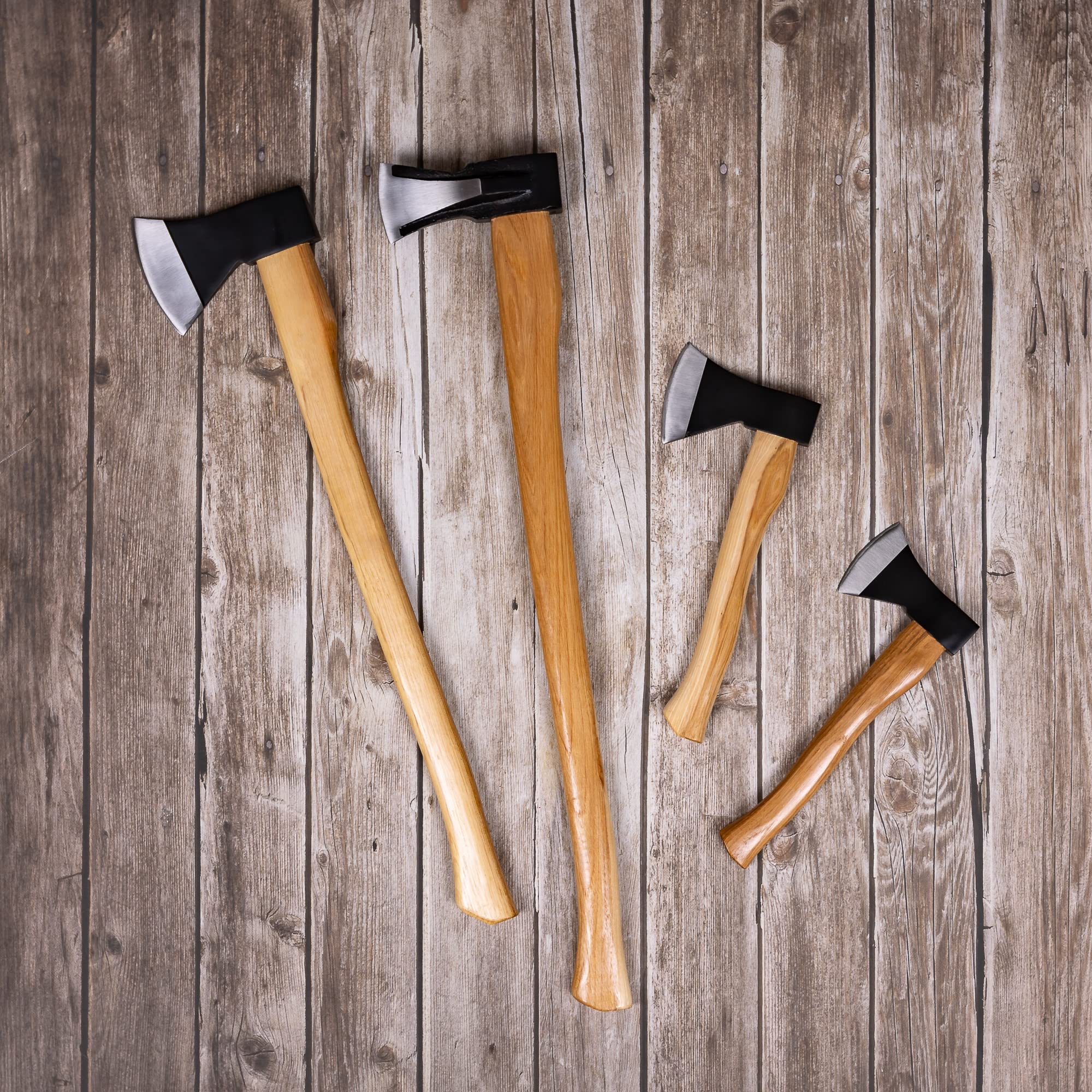 Mivos Hacha Forestal 1600 g Con Mango de Madera de Hickory y Cabeza de Acero Al Carbono - 83 cm - Para Cortar, Rajar, Partir y Procesar Madera en Jardín y Bosque