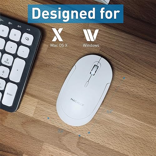Miniatura 9 de Macally Bloc de números inalámbrico para Mac y PC y un mouse inalámbrico Bluetooth, funciona con números de manera más eficiente