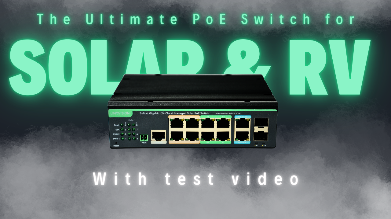 Switch PoE Gestito Cloud LINOVISION 8 Porte Gigabit + 2 SFP, 150W, IP65 Impermeabile Per Esterni