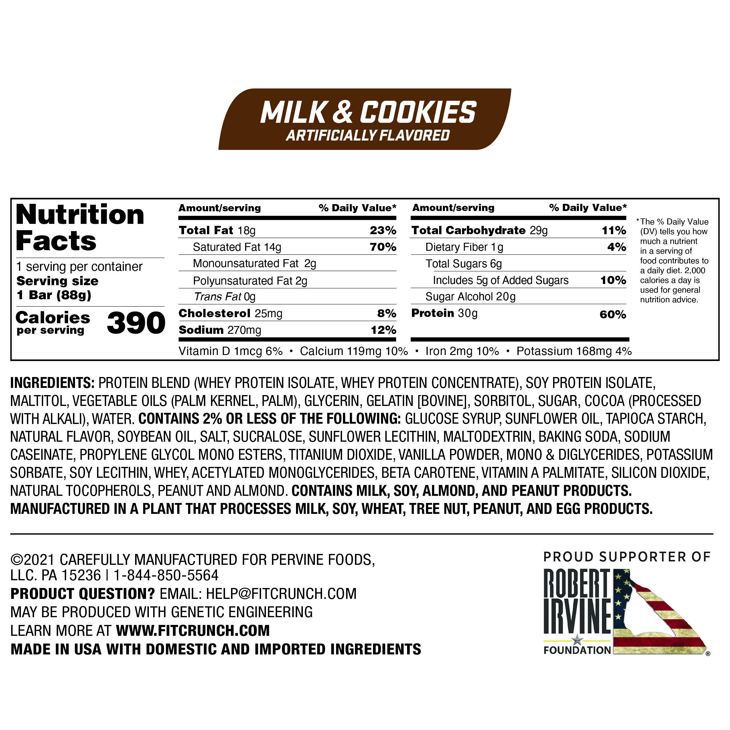 FITCRUNCH Protein Bars, Designed by Robert Irvine, Protein Bar, Gluten