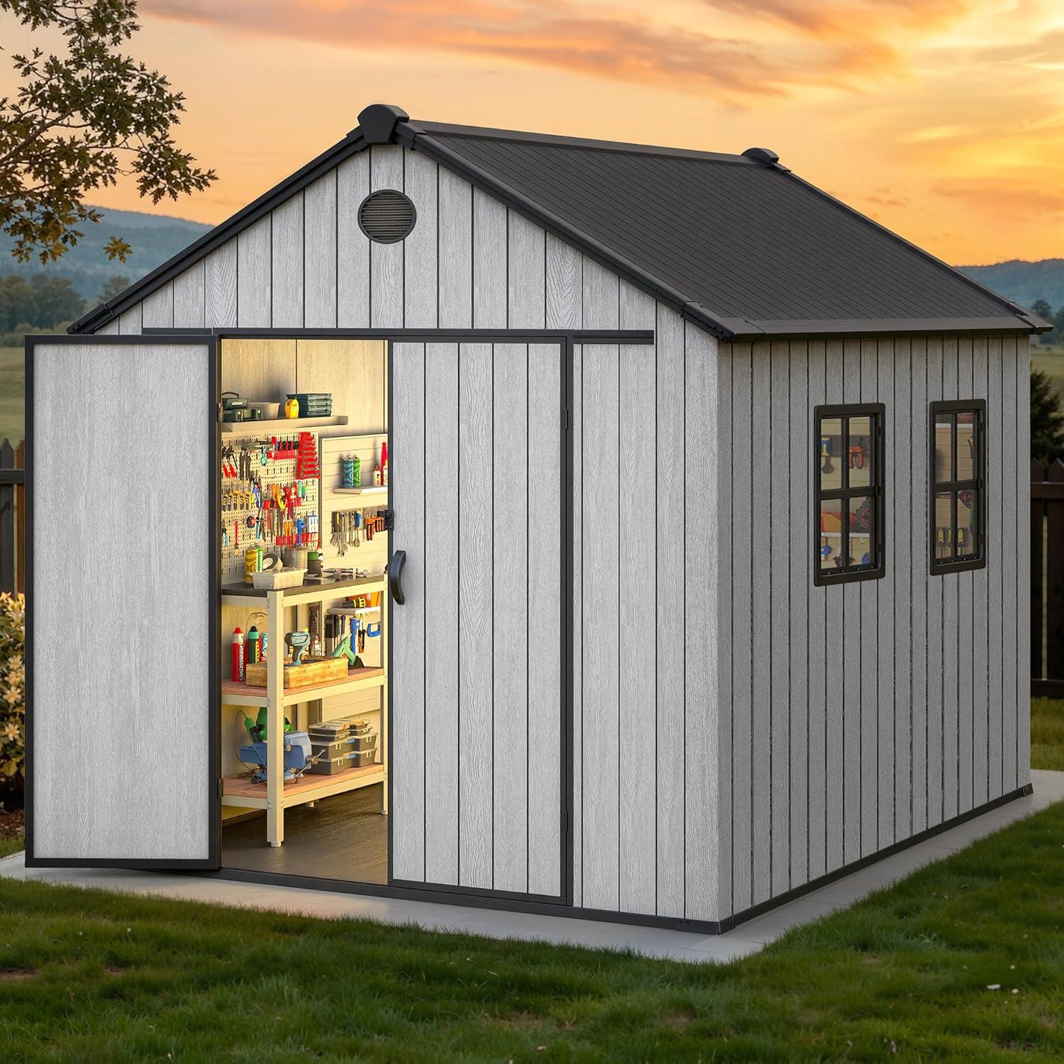 DWVO 8x10 FT Waterproof Resin Storage Shed Review: Ideal Garden Tool Organizer for Backyards