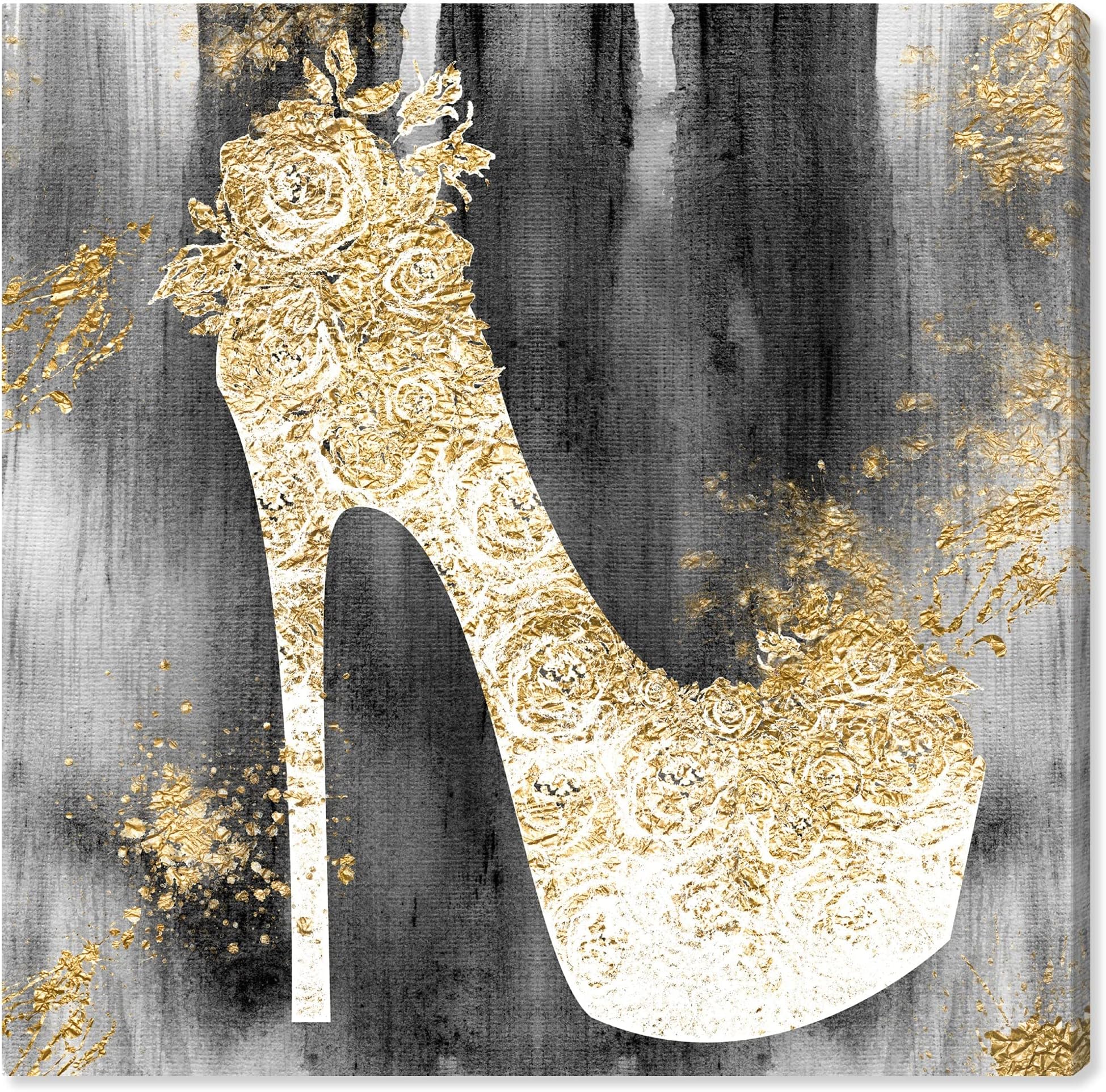 The Oliver Gal Artist Co. Fashion and Glam Wall Art Canvas Prints Shoes Flower Stiletto Home Décor, 12x12