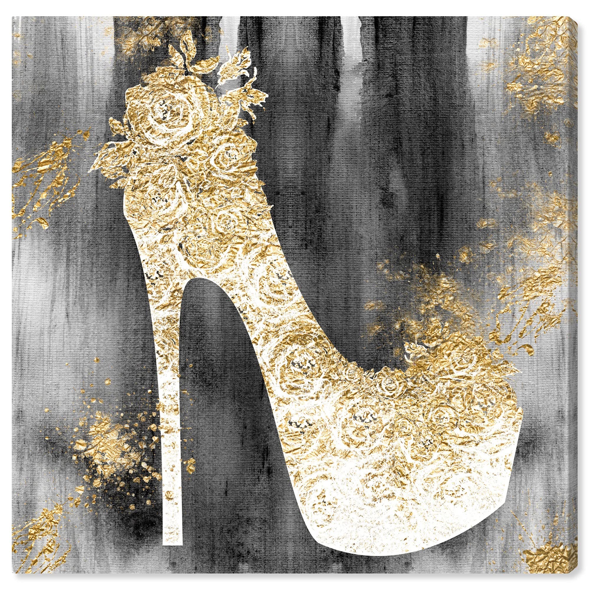 The Oliver Gal Artist Co. Fashion and Glam Wall Art Canvas Prints Shoes Flower Stiletto Home Décor, 12x12