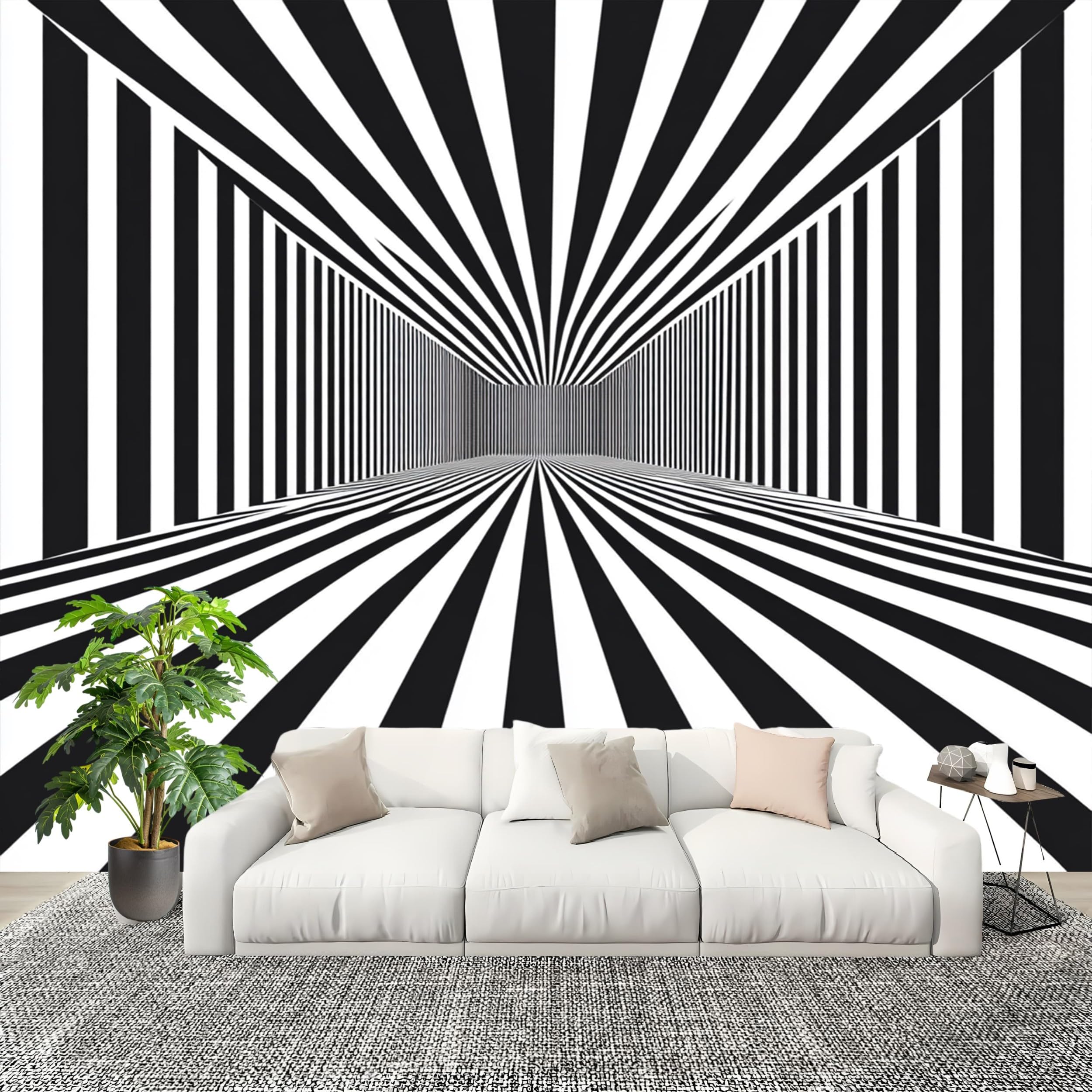 Papier peint intissé 3D pour masquer les défauts d'un grand mur