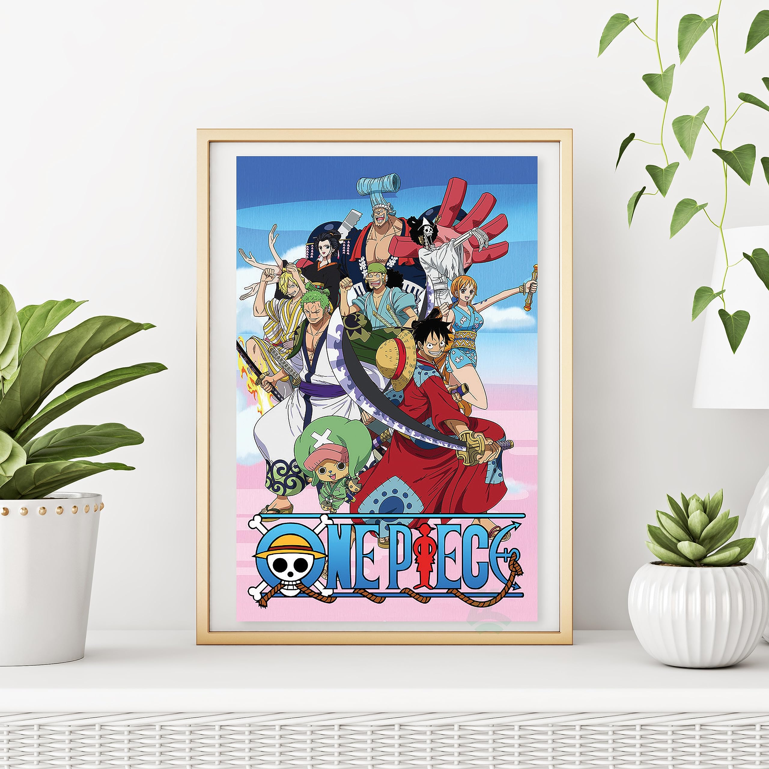 One Piece Anime Poster, 11x17 Manga Art Print, Luffy, Zoro, Nami