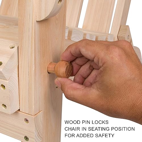 Miniatura 7 de Shine Company 4658N Marina II Adirondack - Silla plegable de madera para exteriores, para jardín, patio trasero, hoguera y cubierta, natural