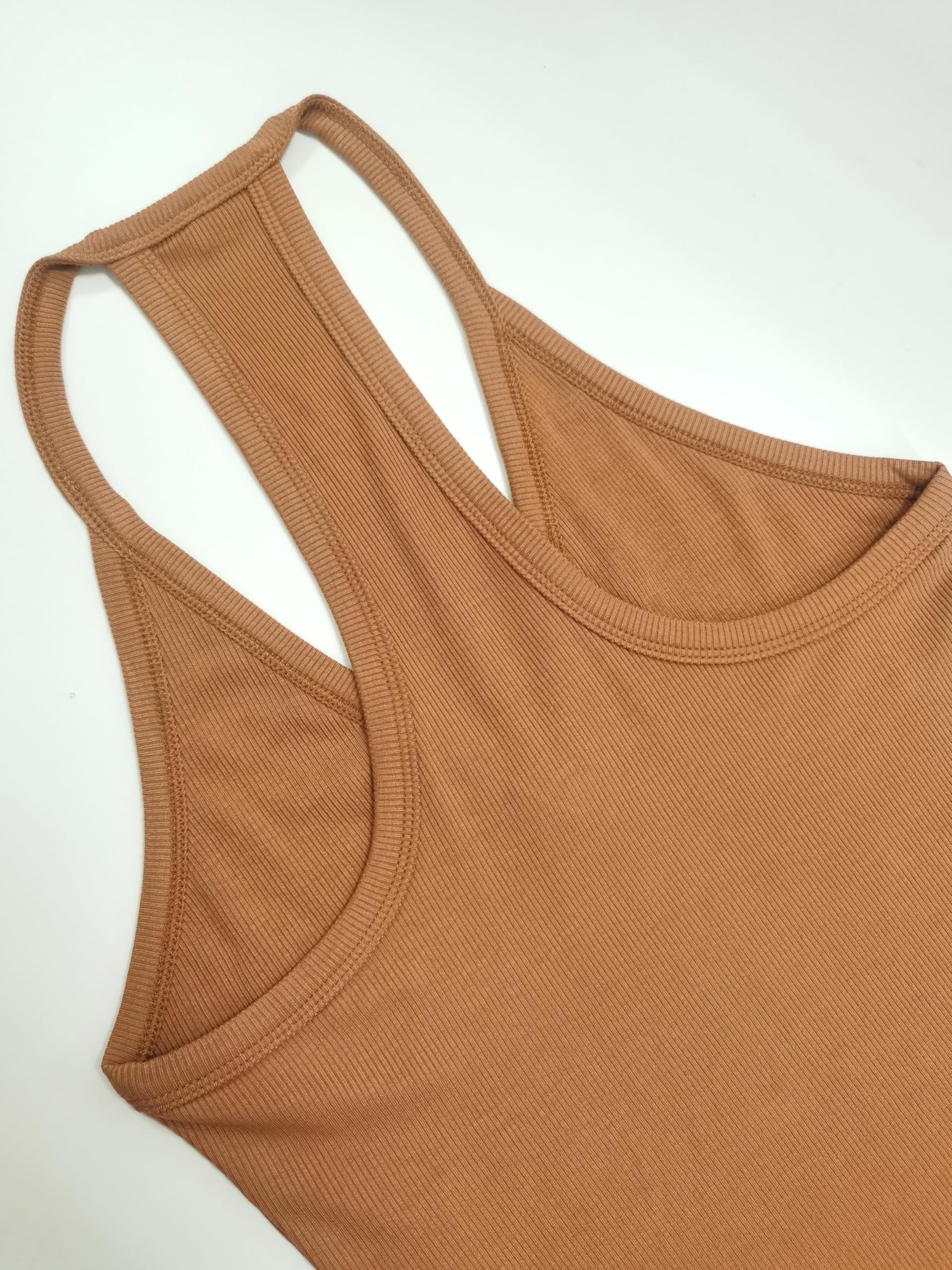 iGENJUN Paquete de 3 camisetas de entrenamiento para mujer, espalda cruzada, básicas, sin mangas, cuello en V, ajustadas, acanaladas, sin mangas, para verano 2025