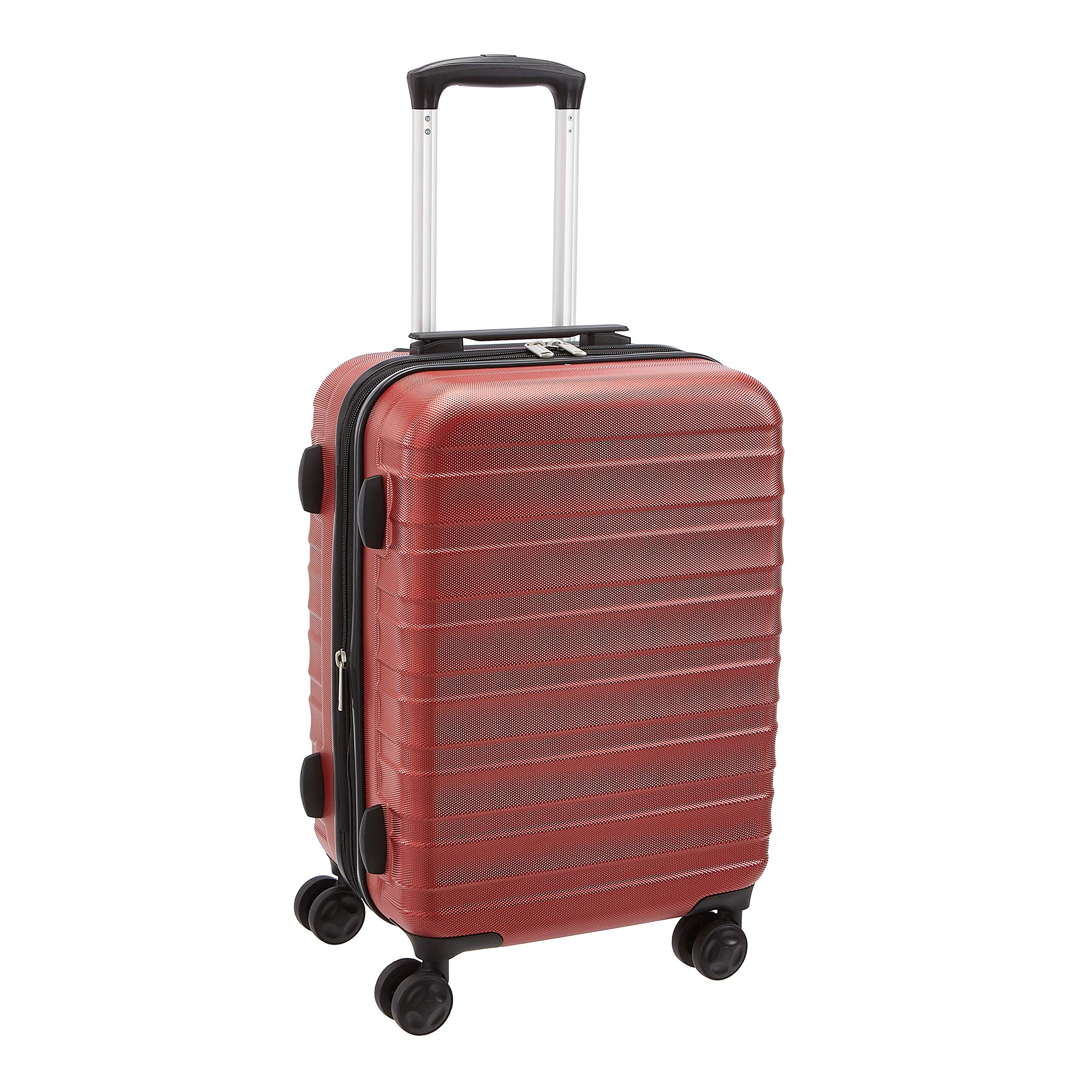 Amazon Basics Valise rigide et solide, de qualité supérieure, 56 cm - Rouge