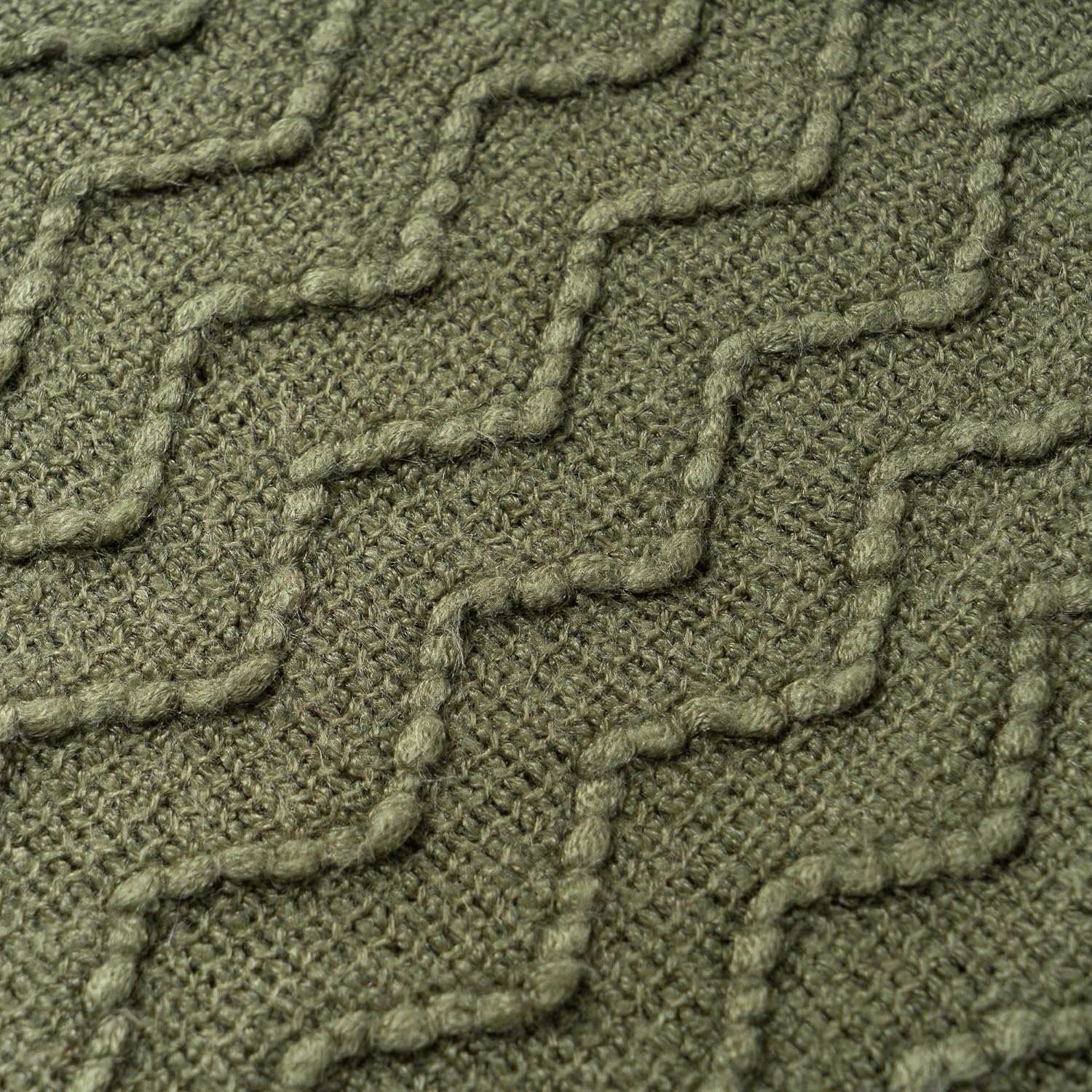 BATTILO HOME Throw Blanket for Couch, Textured Knit Throw, Olive Green Throws for Home Decor, Soft Blanket Throw for Bedroom Decor Housewarming Gifts, 50"x60" - Image 9