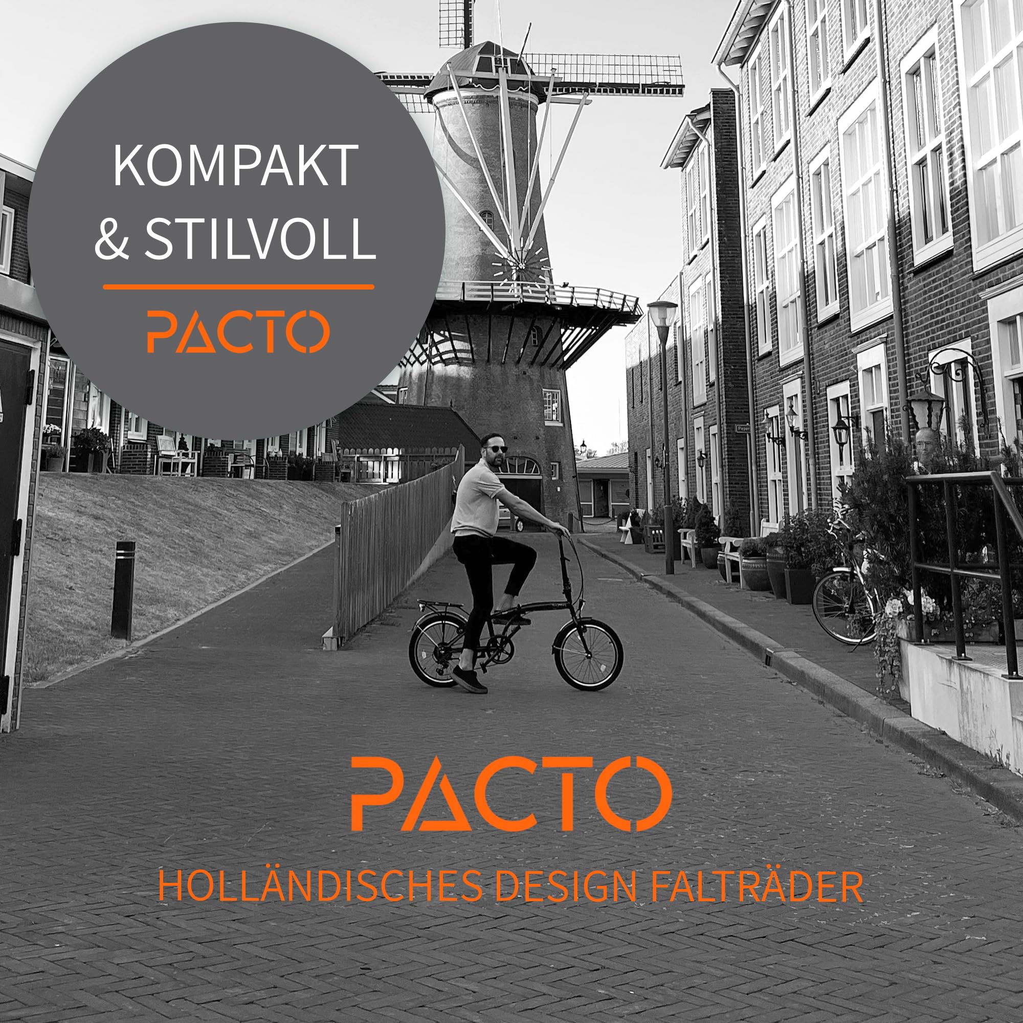 PACTO Two Klapprad 20 Zoll mit Schnelles Faltsystem (10 Sek), Aluminiumrahmen, Leichtgewicht (13KG), Shimano 6 Gänge, Doppelscheibenbremse und LED-Licht