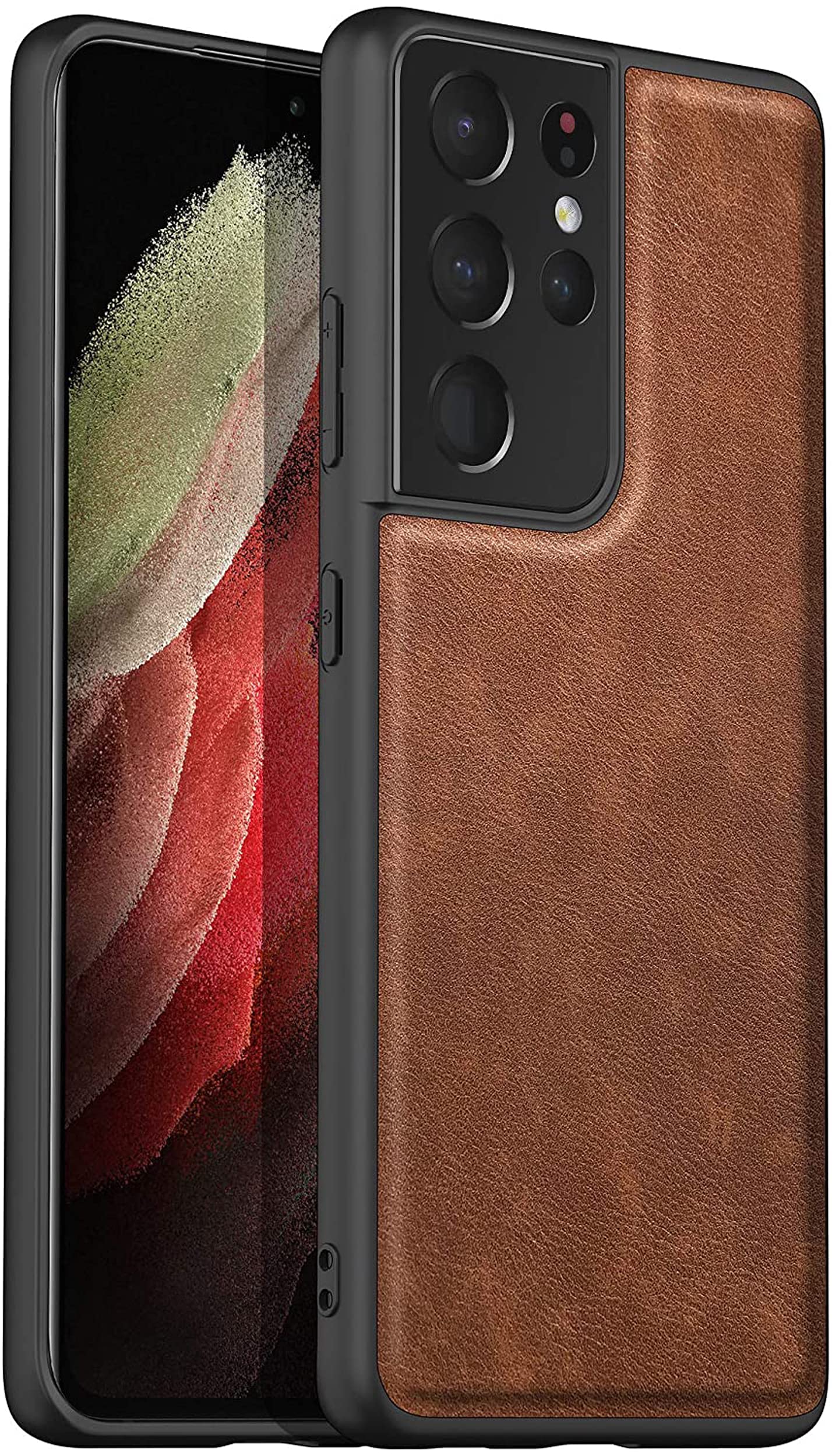 Kapa Tux Back Case for Samsung Galaxy S21 Ultra, Slim Leather Case with Soft Edge Shockproof Back Cover (Brown) (B091Q74BZJ) Amazon Price History, Amazon Price Tracker