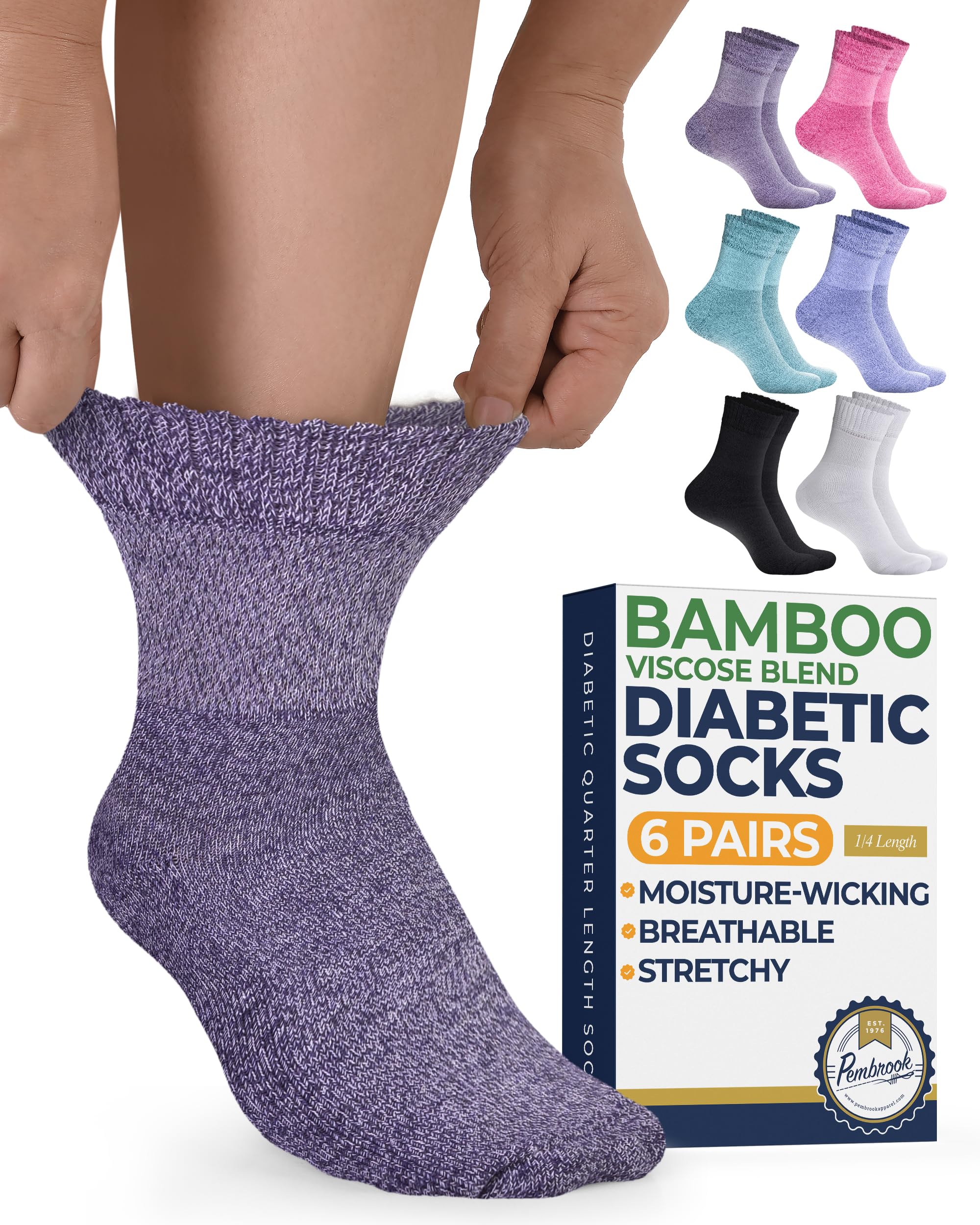 Pembrook Bamboo Viscose Diabetic Socks