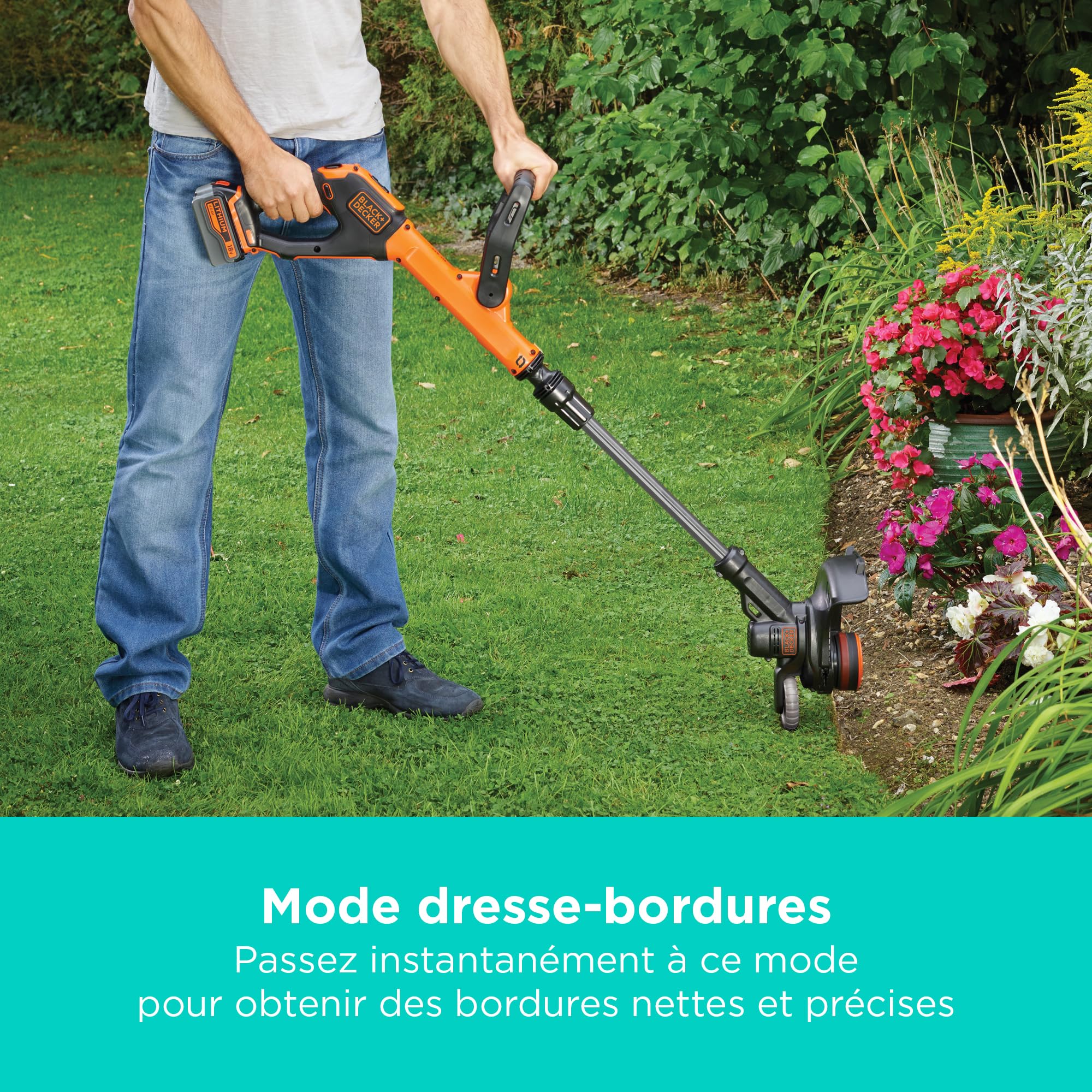 BLACK+DECKER POWERCONNECT Débroussailleuse, Coupe-Herbe sans Fil de 30 cm, STC1840EPC-QW