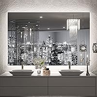 Vista 13 de TETOTE - Espejo retroiluminado para baño con luz, botón táctil regulable y función antivaho (horizontal o vertical)