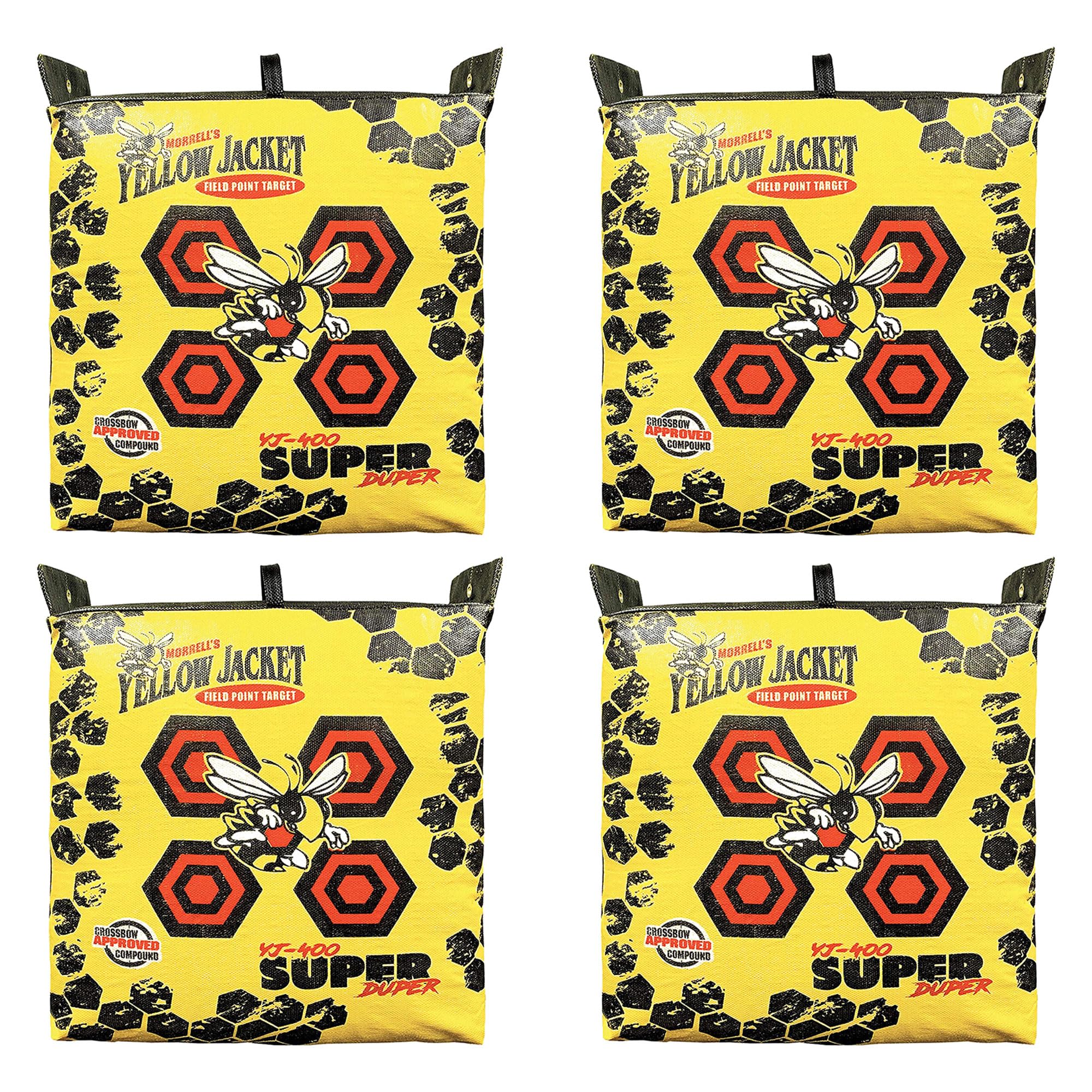Morrell Super Duper Field Point Bow Targets Archery Block Bag for High Speed Compound Bows and Crossbows Outdoor Target Practice, 4 Pack, Yellow