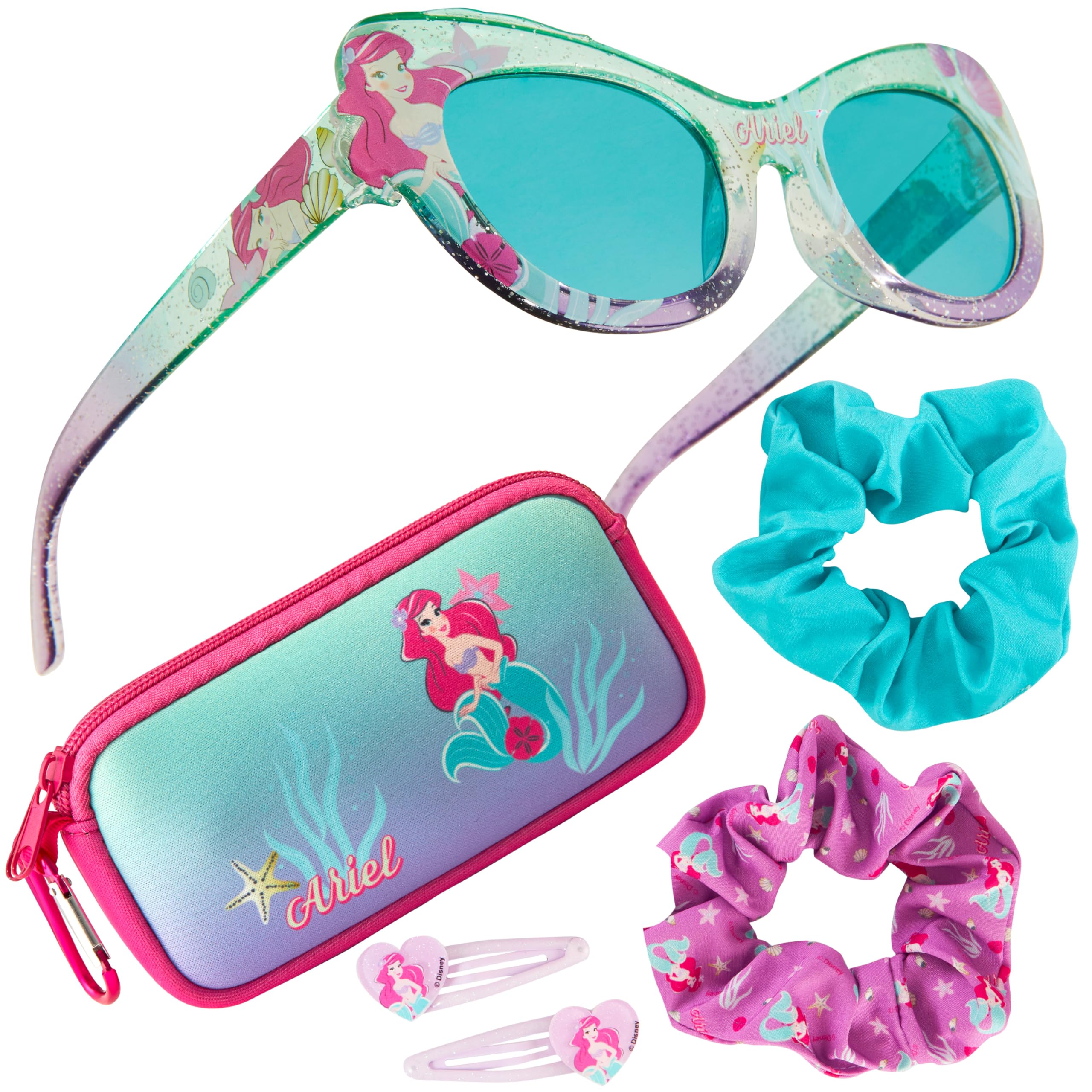 Disney Occhiali da Sole Bambina Protezione UV con Borsette e Accessori Capelli Set - Regalo per Ragazze