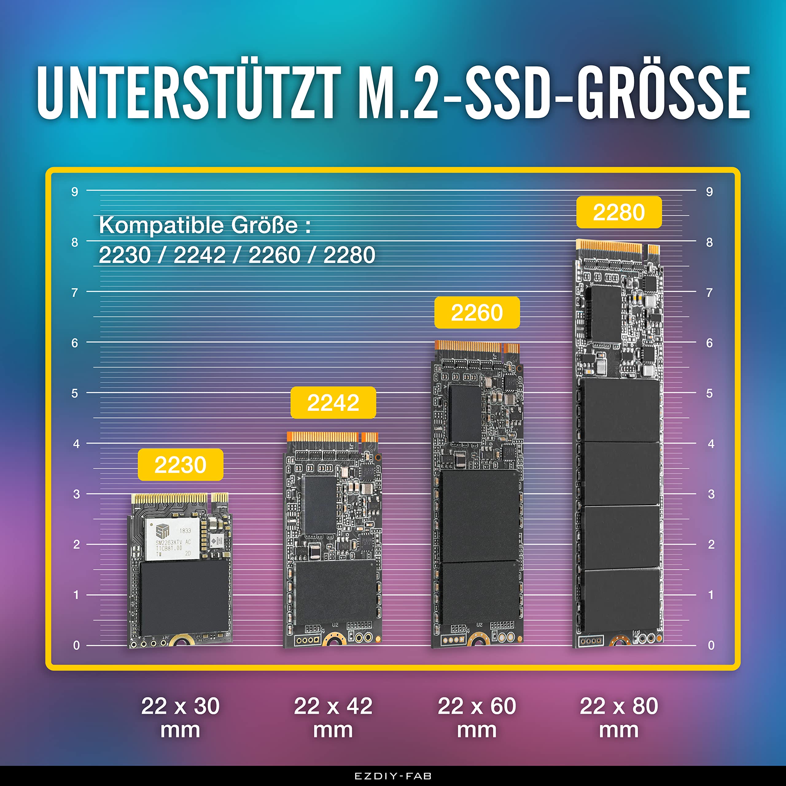 EZDIY-FAB Quad M.2 PCIe 4.0/3.0 X16 Cad de expansión con disipador de Calor, Compatible con 4 SSD PCIe NVME M.2, Raid en CPU (VROC) en Plataforma Intel y Raid PCIe 4.0 en Plataforma AMD, se Requiere
