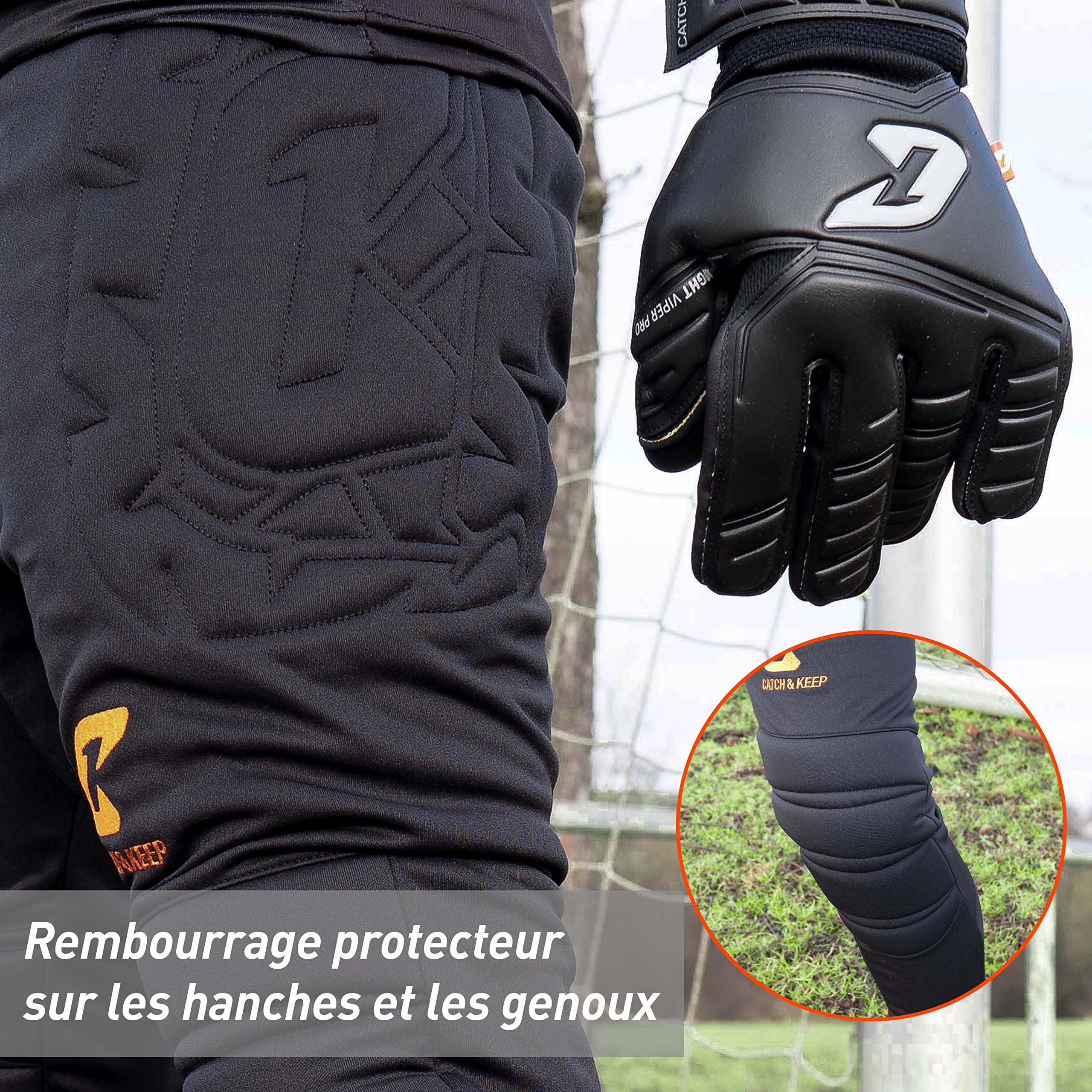 CATCH & KEEP Pantalon de Gardien de But Flight Protection Long - Pantalon de gardine de But qualité Premium - Pantalon de Sport pour Hommes, Femmes et Enfants - Rembourrage de Protection
