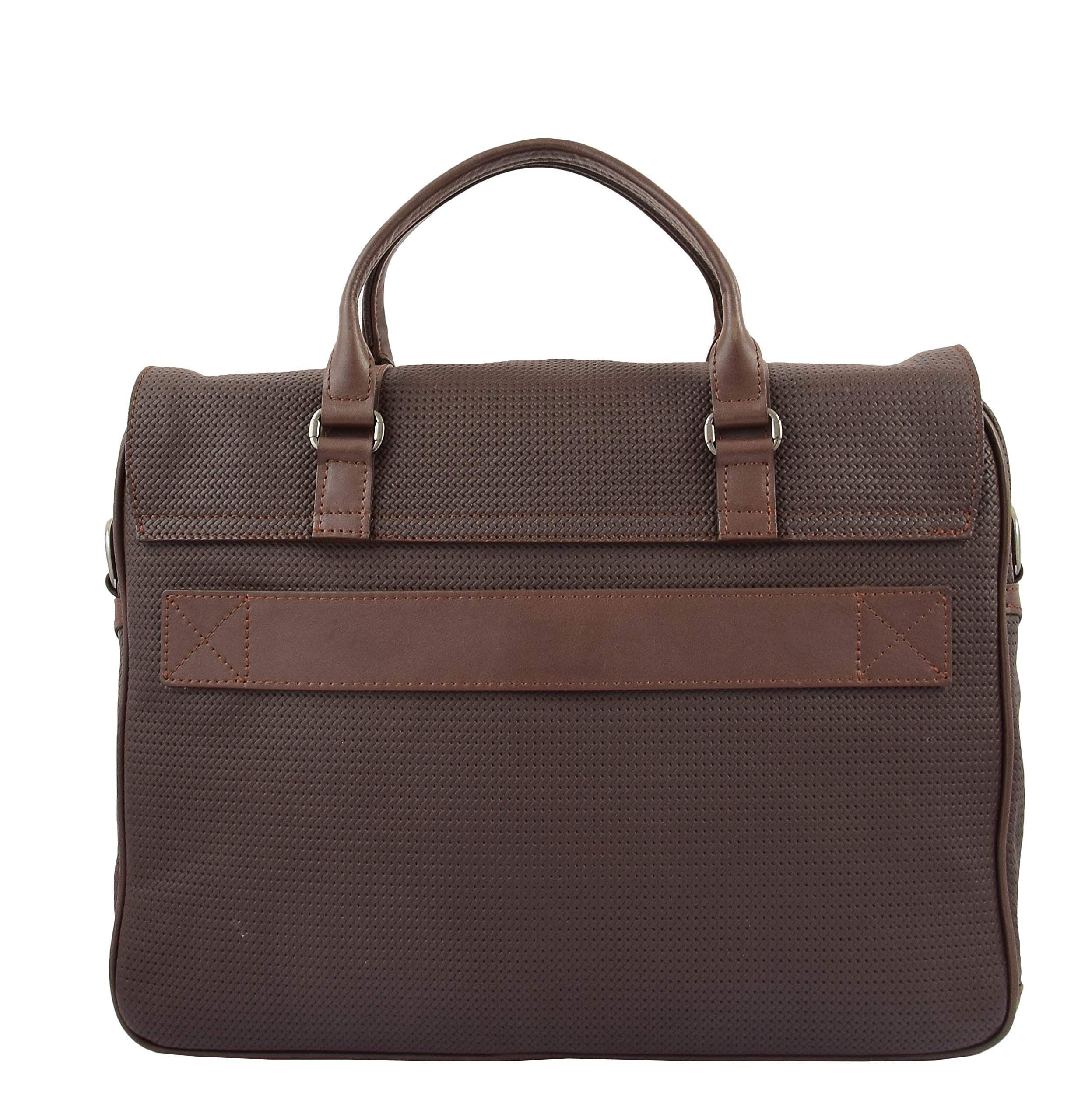 HOL1150 - Maletín de piel auténtica para hombre, cierre de llave, color negro, azul marino y marrón