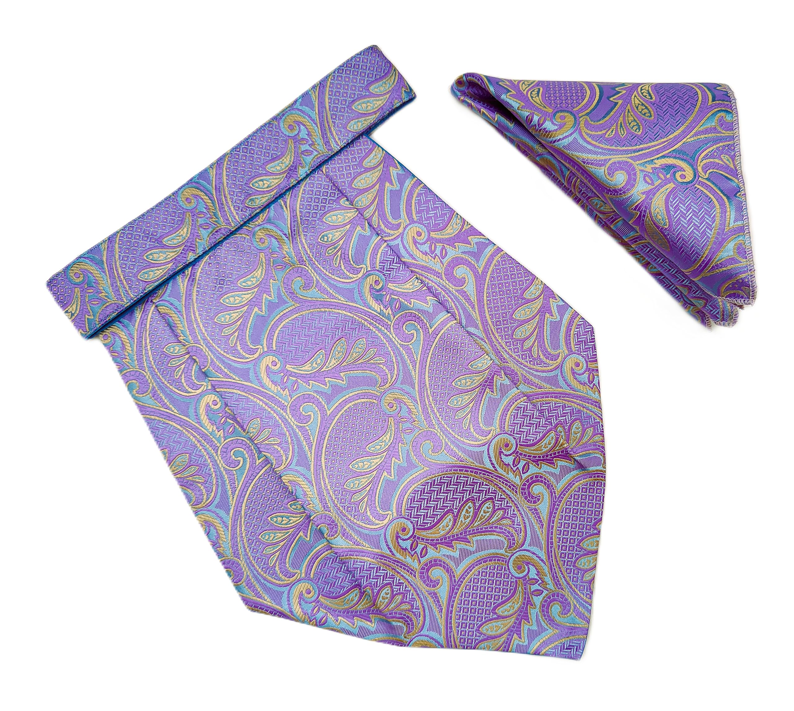 voici France Men's Paisley Design Cravat NeckTie & Pocket Square Free Size Microfiber Satin Fabric-picture-10
