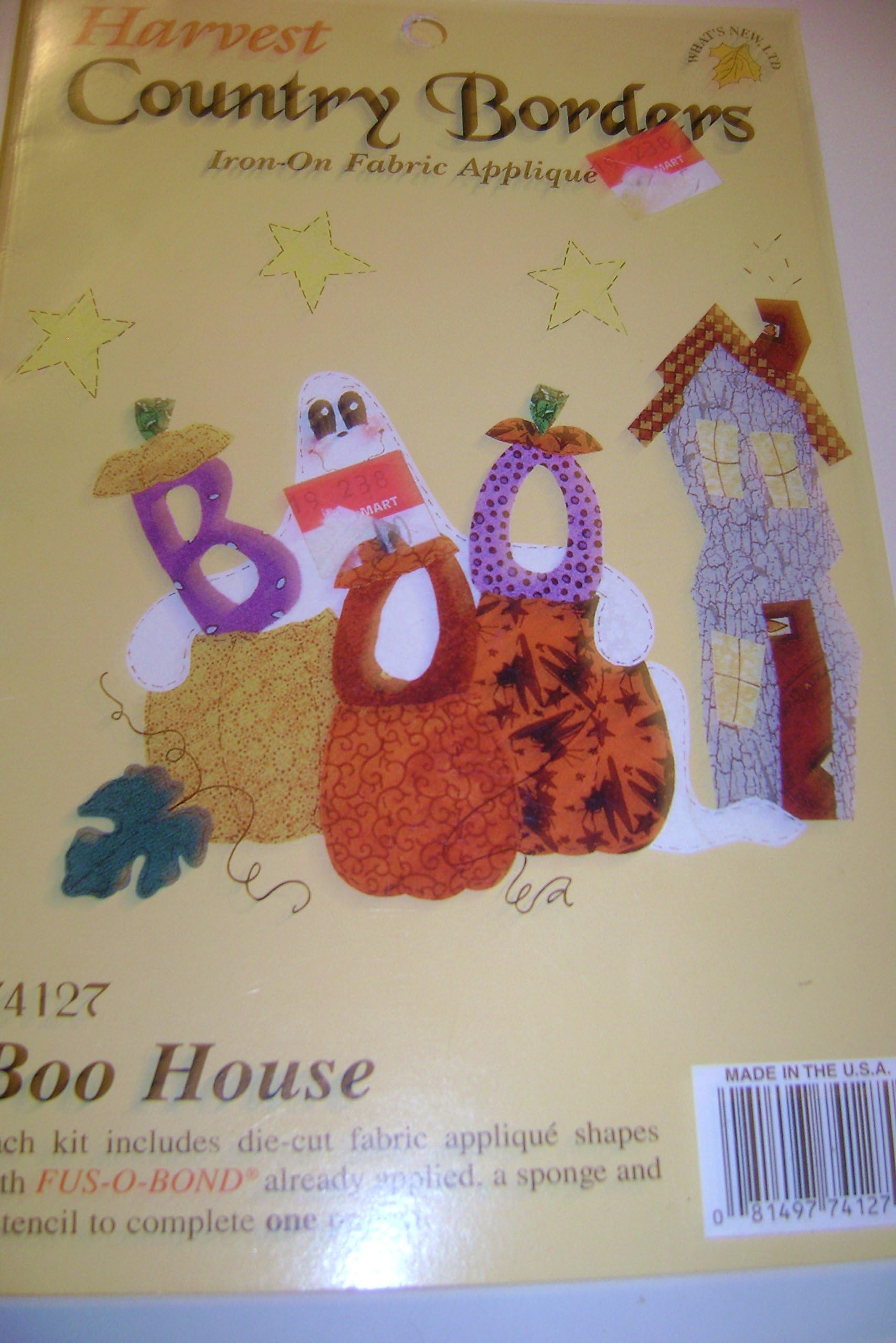 Harvest Country Borders Iron On Fabric Appliques Halloween Boo House