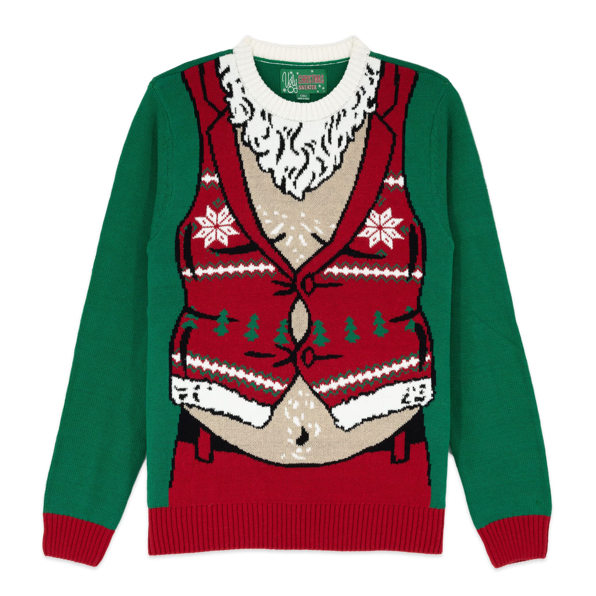The Ugly SweaterAssorted Elf Crew Neck Xmas Sweaters, Cayenne, S