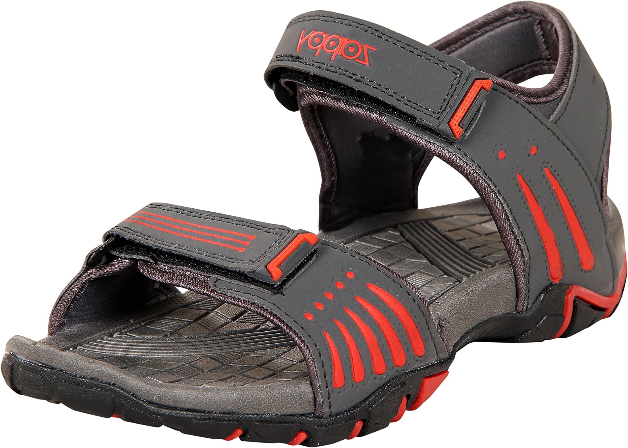 ZAPPY Men Black Floaters-7 UK/IND (M041-ZL-01-1059-BlkGry-7)