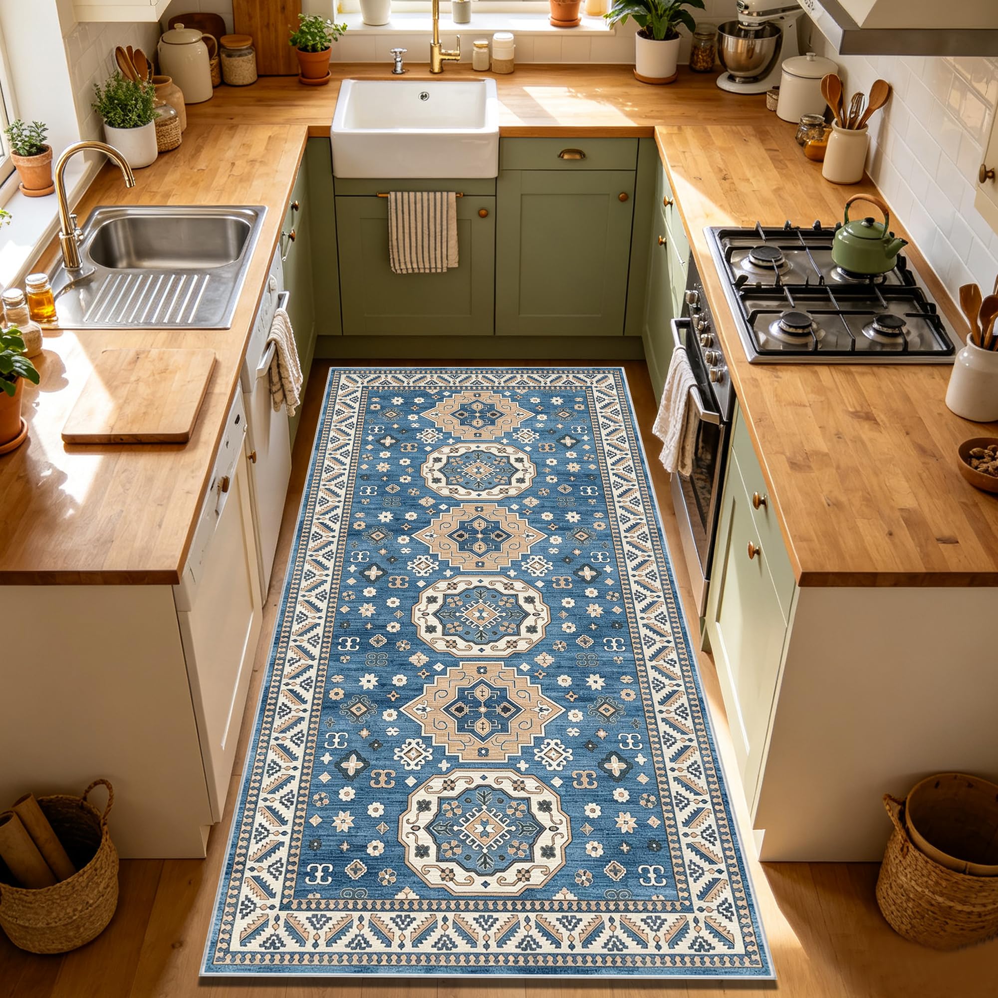 Tapis de cuisine lavable pour éliminer les taches de graisse devant évier
