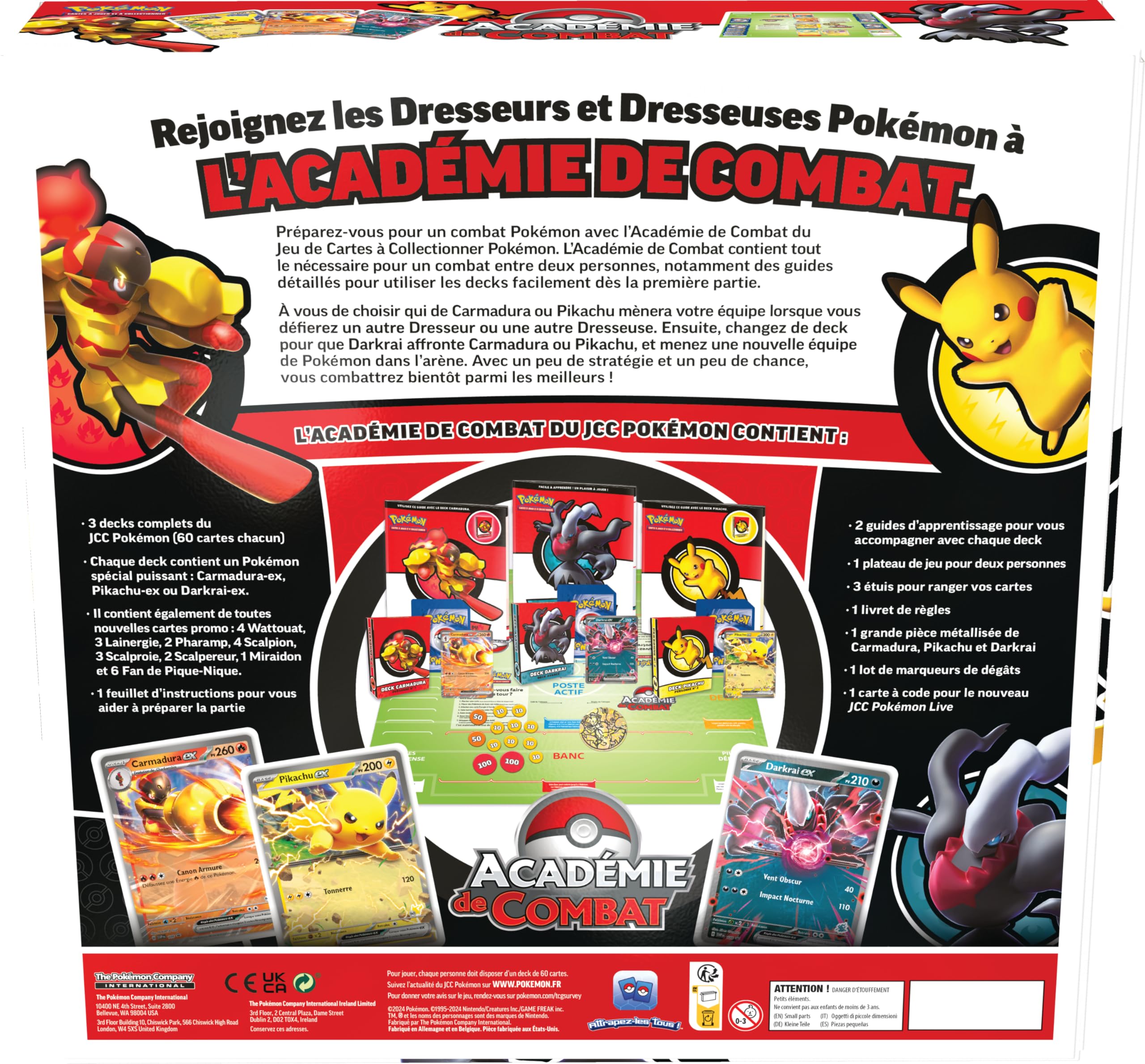 Pokémon: Académie de Combat du JCC Pokémon 2024 (Pikachu, Carmadura et Darkrai)