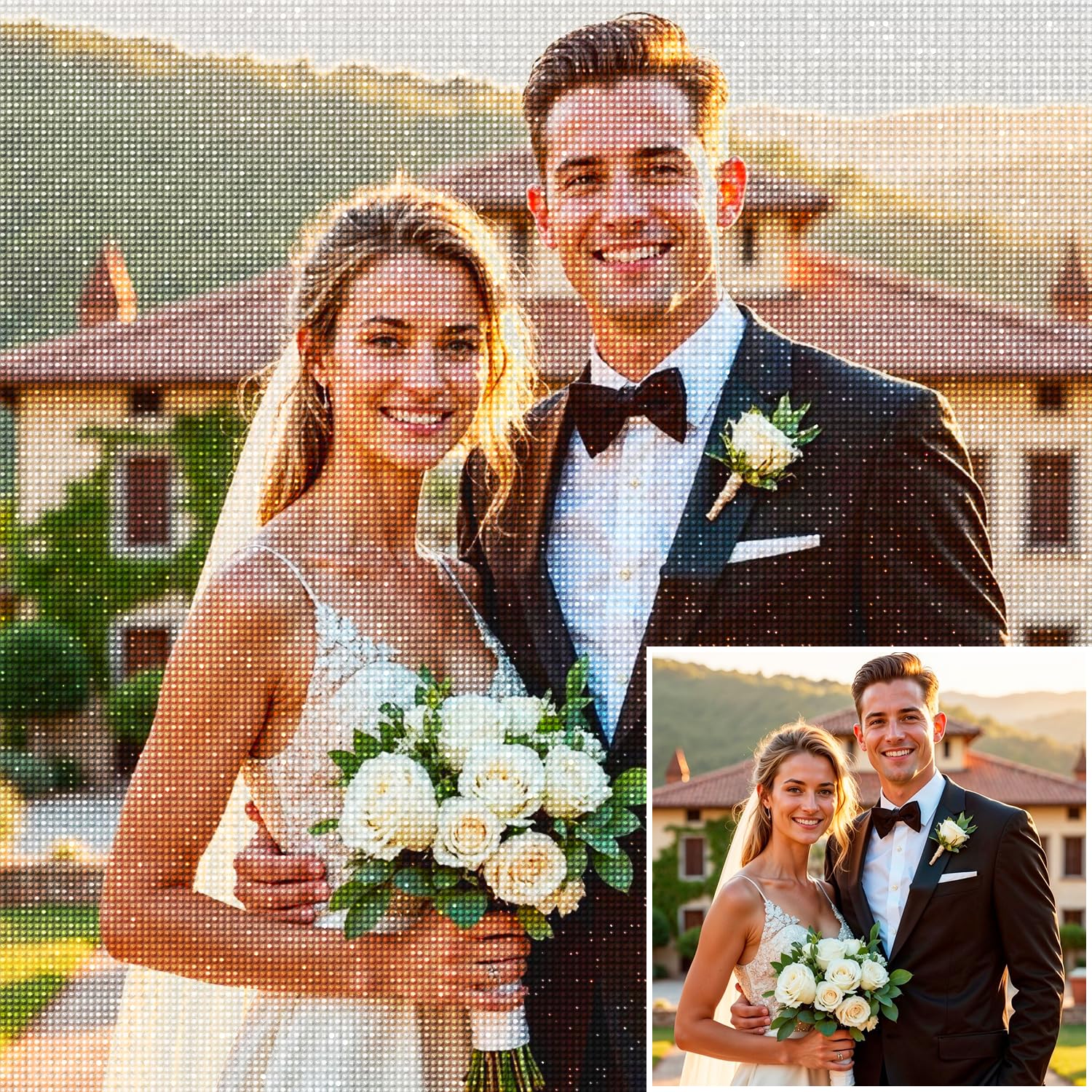 Personalised Diamond Art Kits - 5D Custom Photo Full Drill (Round/Square) for Adults - Create Your Own Diamond Painting for Home Decor, Valentines Day DIY Gift for Boyfriend Girlfriend, 60x90cm