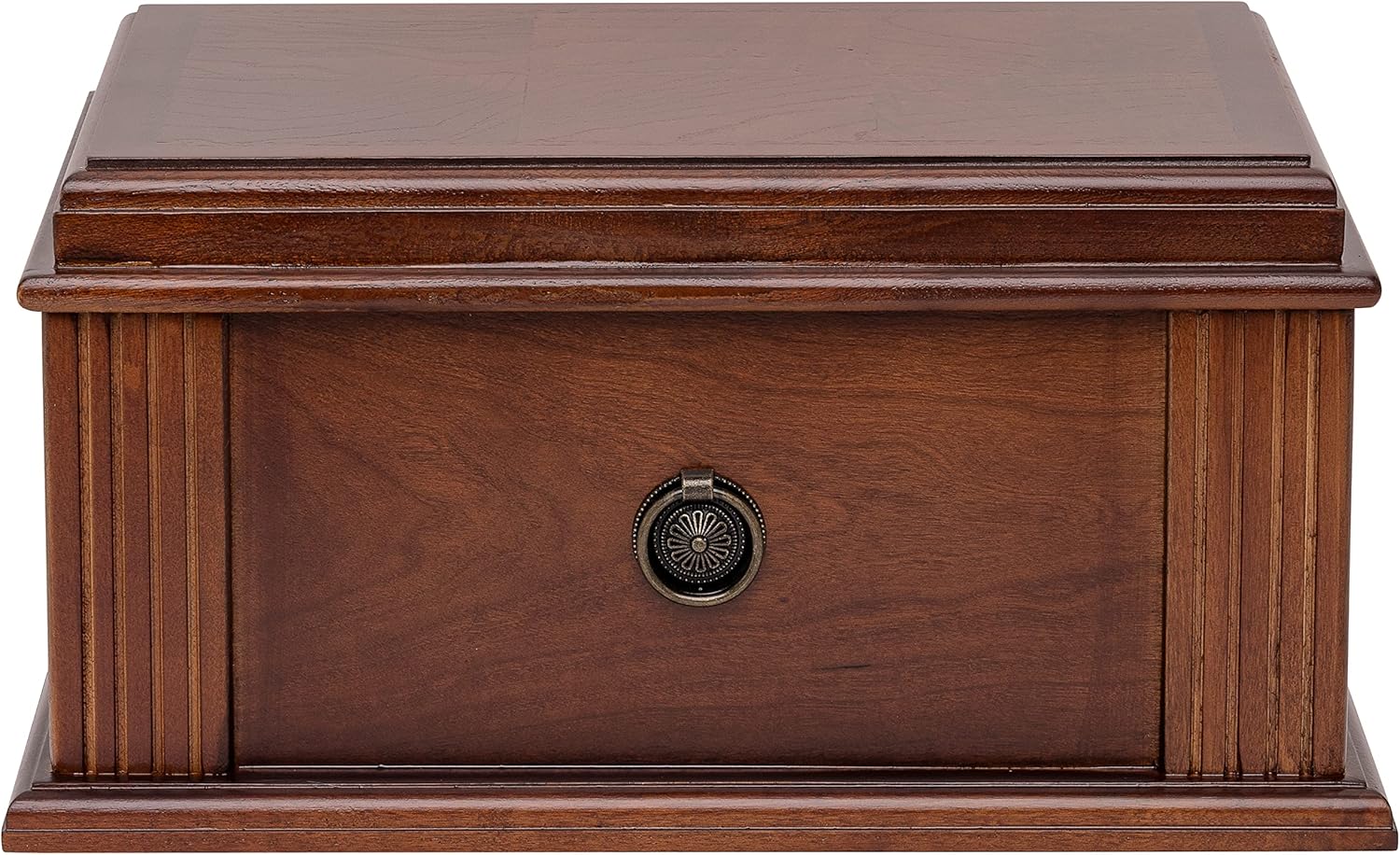 Quality Importers Amalfi, Holds 50-75 Cigars. Spanish Cedar Lined, SureSeal Technology Style Humidor, Maple Veneer with French Antique Distressed Walnut Finish