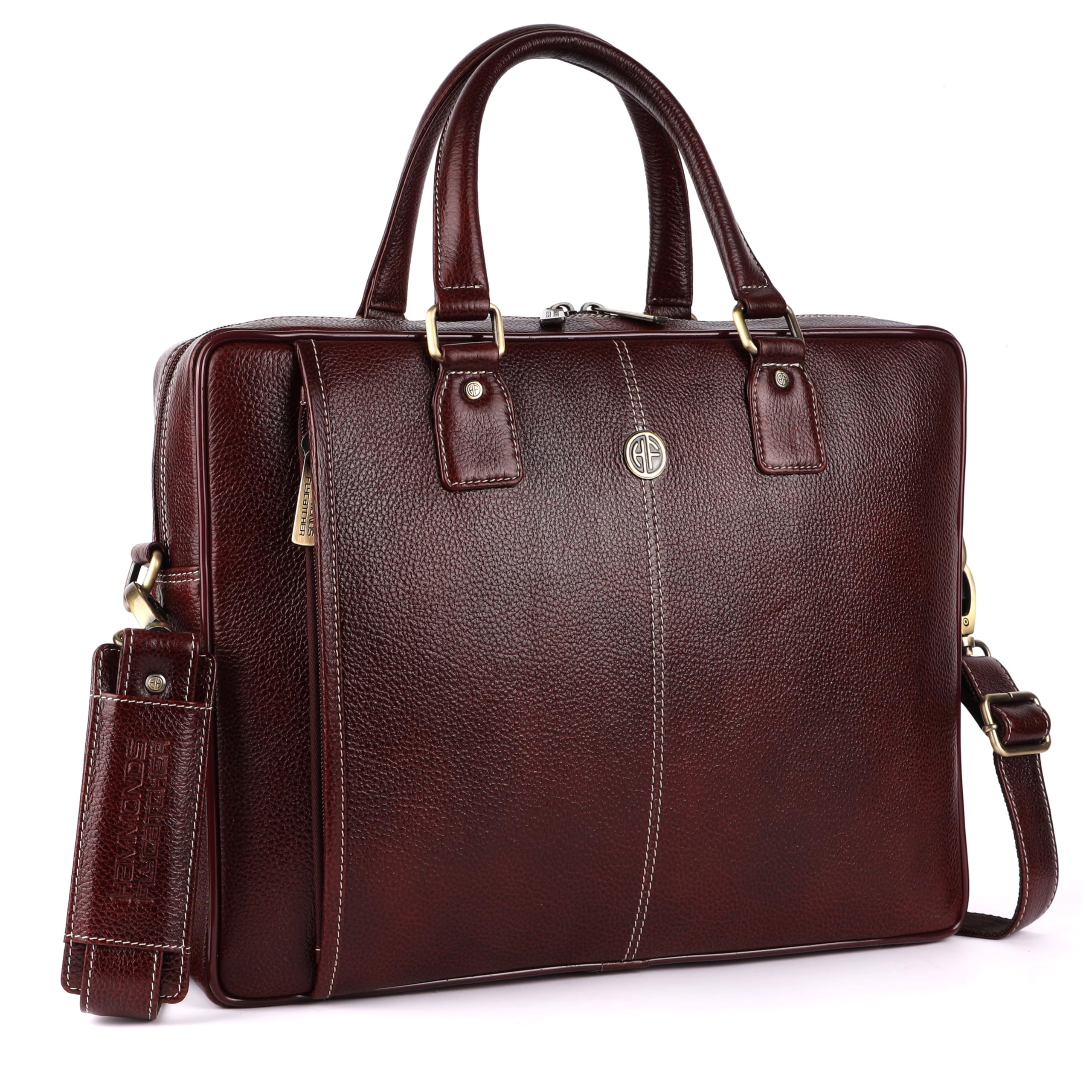 HAMMONDS FLYCATCHER Genuine Leather Office Bag for Men, Laptop Bag for Men, Leather Bag for men for 15.6 Inch Laptop, Adjustable Strap, Multi Compartments, Trolley Strap, 1 Year Warranty - Brown (B08BZHFL77) Amazon Price History, Amazon Price Tracker