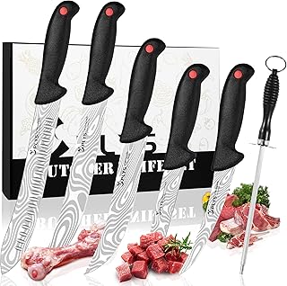 Plys 7-Piece Butcher Knife Set for Meat Processing, BBQ Boning Chicken Tool