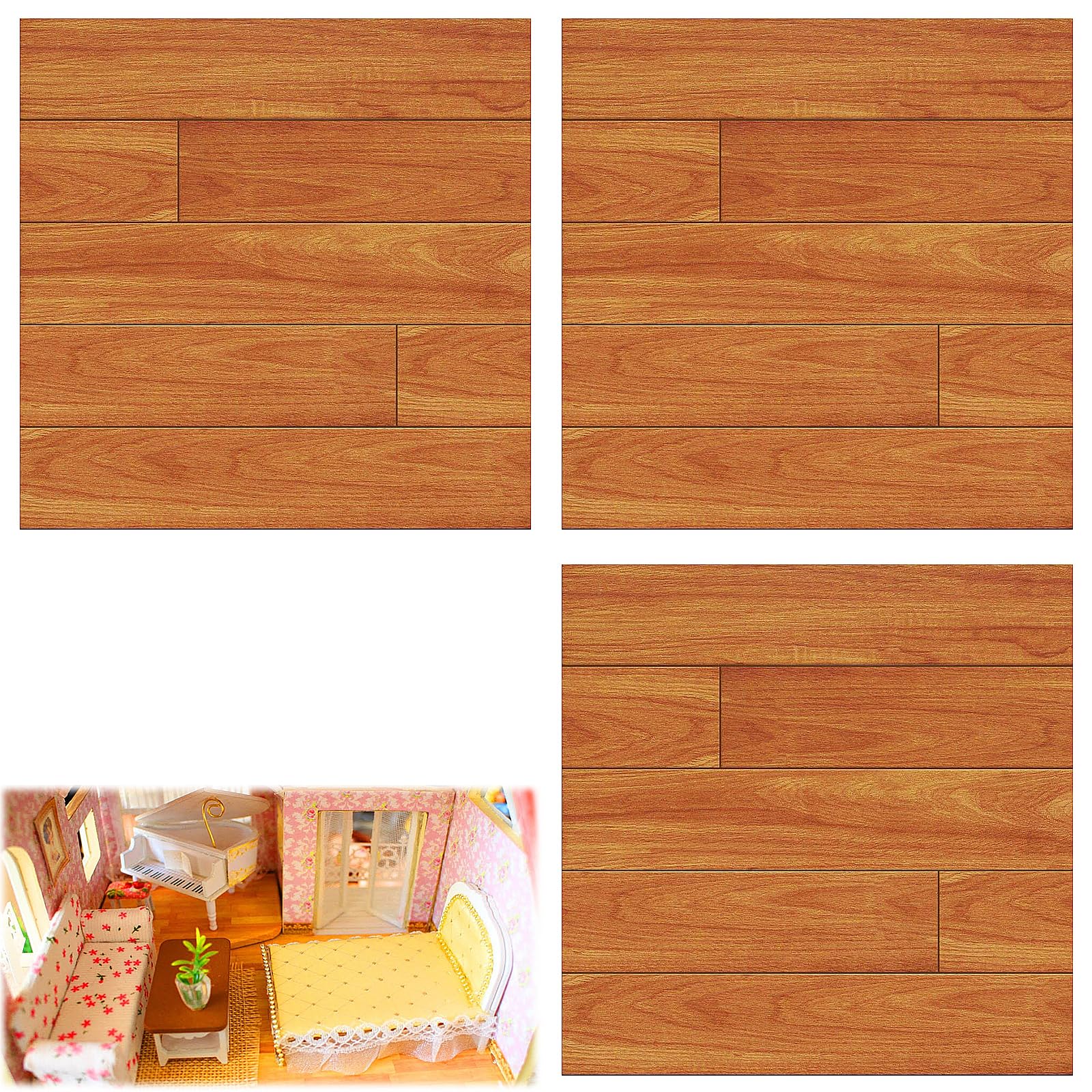 Set De 8 Papeles Pintados Autoadhesivos Para Casa De Muñecas 1:25 – 8 Estilos Diferentes, Fáciles De Cortar Y Pegar, Ideal Para Decoración DIY