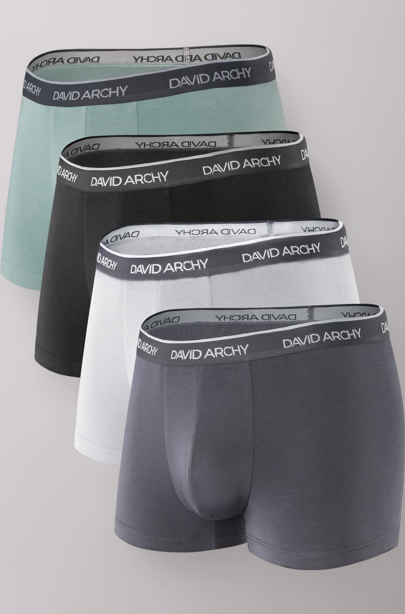 Men's 4 Pack Ultra Soft and Breathable Bamboo Rayon Trunks (Assorted,M)