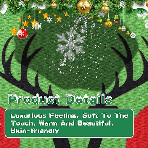 Miniatura 6 de Cumule Christmas Grinch Believe - Tapete decorativo para puerta de Navidad tapete de cocina verde con copos de nieve de invierno tapete lavable para