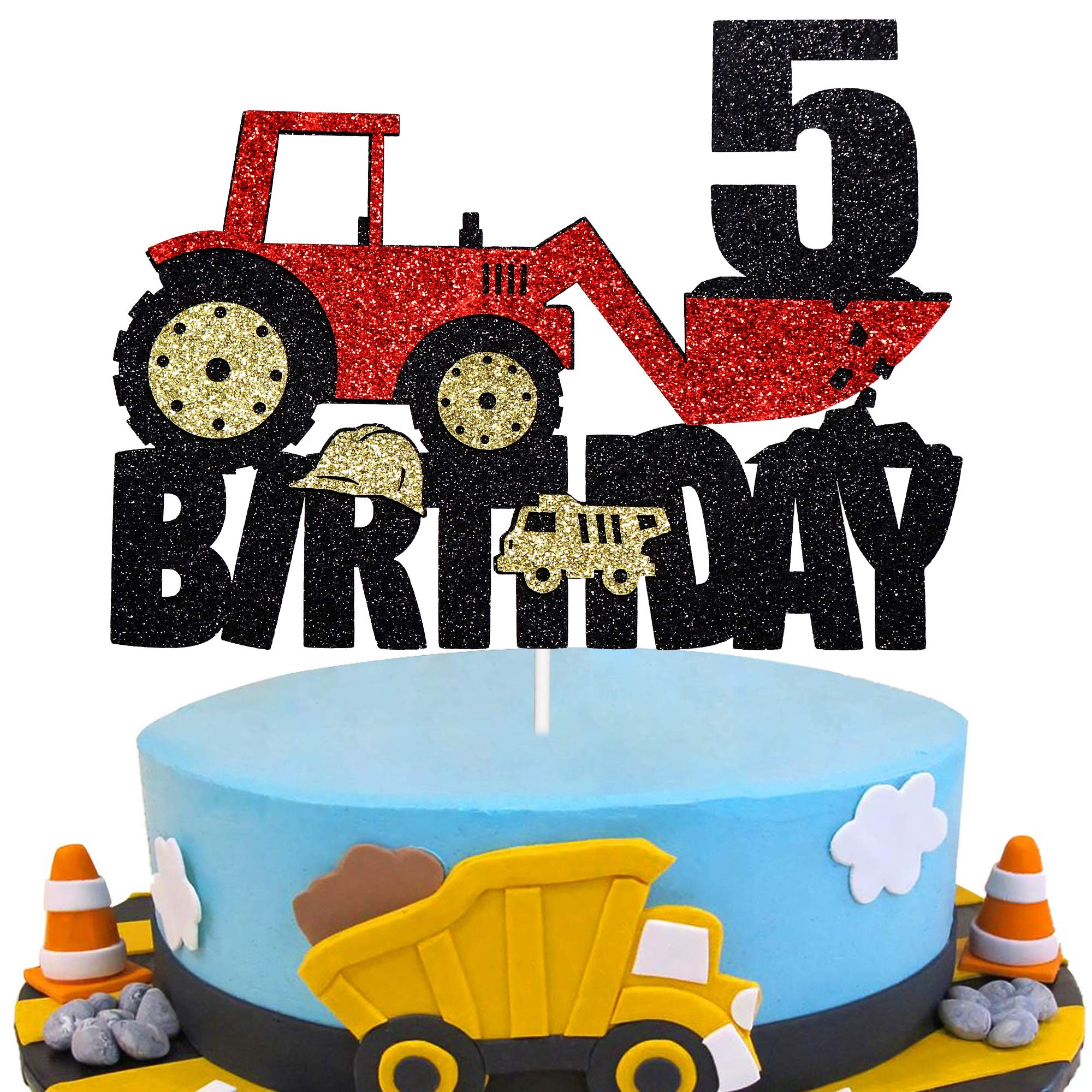 Buy Migeaks Engineering truck 5st happy birthday cake topper