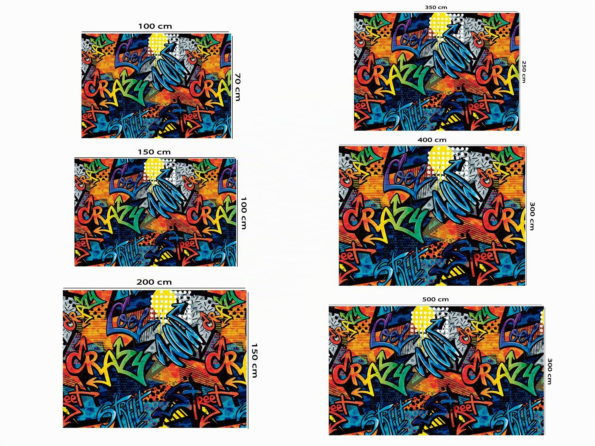 Oedim Fotomural Vinilo Para Pared Graffiti Crazy | Mural | Fotomural Vinilo Decorativo | 200 x 150 cm | Decoración comedores, salones, habitaciones