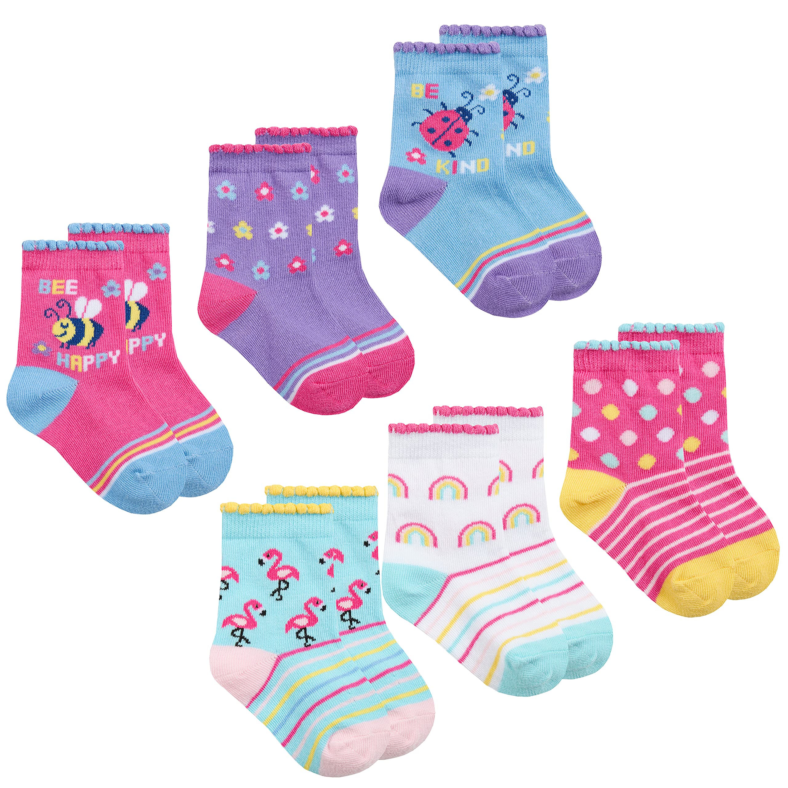 Metzuyan BABY GIRLS 3PK DESIGN SOCKS MERMAID UNICORN ASST Animal 0-0