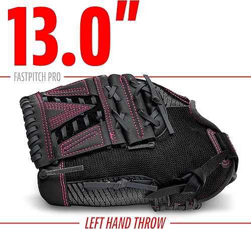 Miniatura 29 de Franklin Sports Guante de softbol para niñas, diseño de molino de viento para mujer, diseño de lanzamiento lento, para hombre derecho e izquierdo