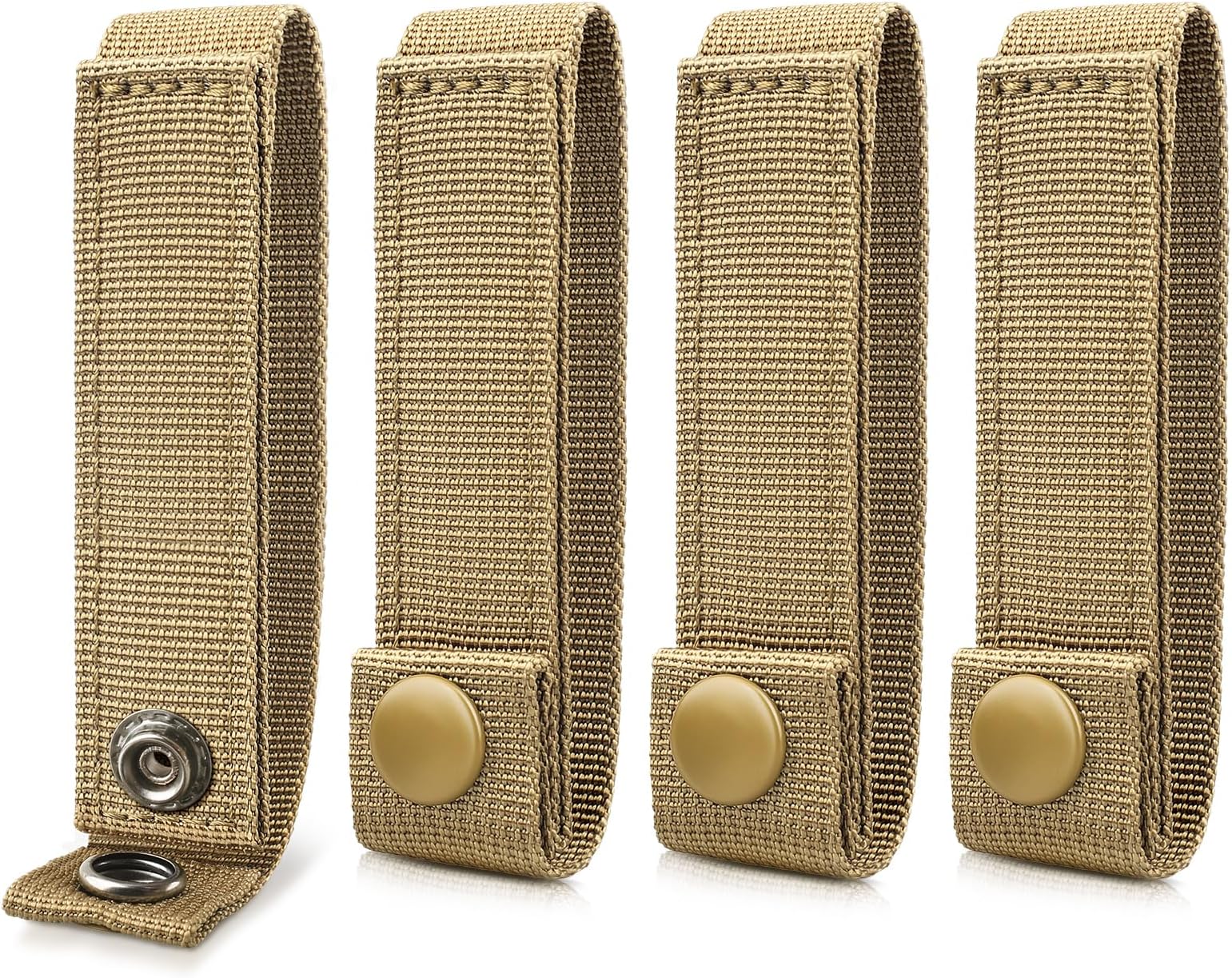 WYNEX Molle Straps 4/6 inch, Molle Panel Straps Molle Attachment Straps for Tactical Bag Accessories Molle Webbing Straps with Snaps for Backpack Tactical Pouch Molle Connectors, 4 Packs