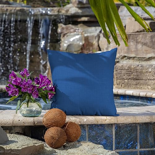 Vista 22 de Arden Selections Cojín decorativo para exteriores, paquete de 2, 16 x 16 pulgadas, aguamarina Leala Aqua Leala