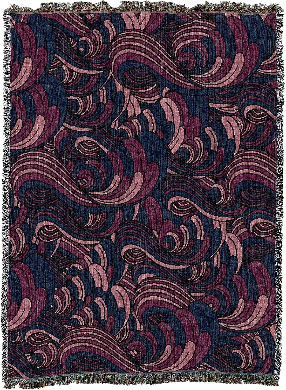 Pure Country Weavers Serene Waves Blanket Berries - Patterns Gift Tapestry Throw Woven from Cotton - Made in the USA (72x54)